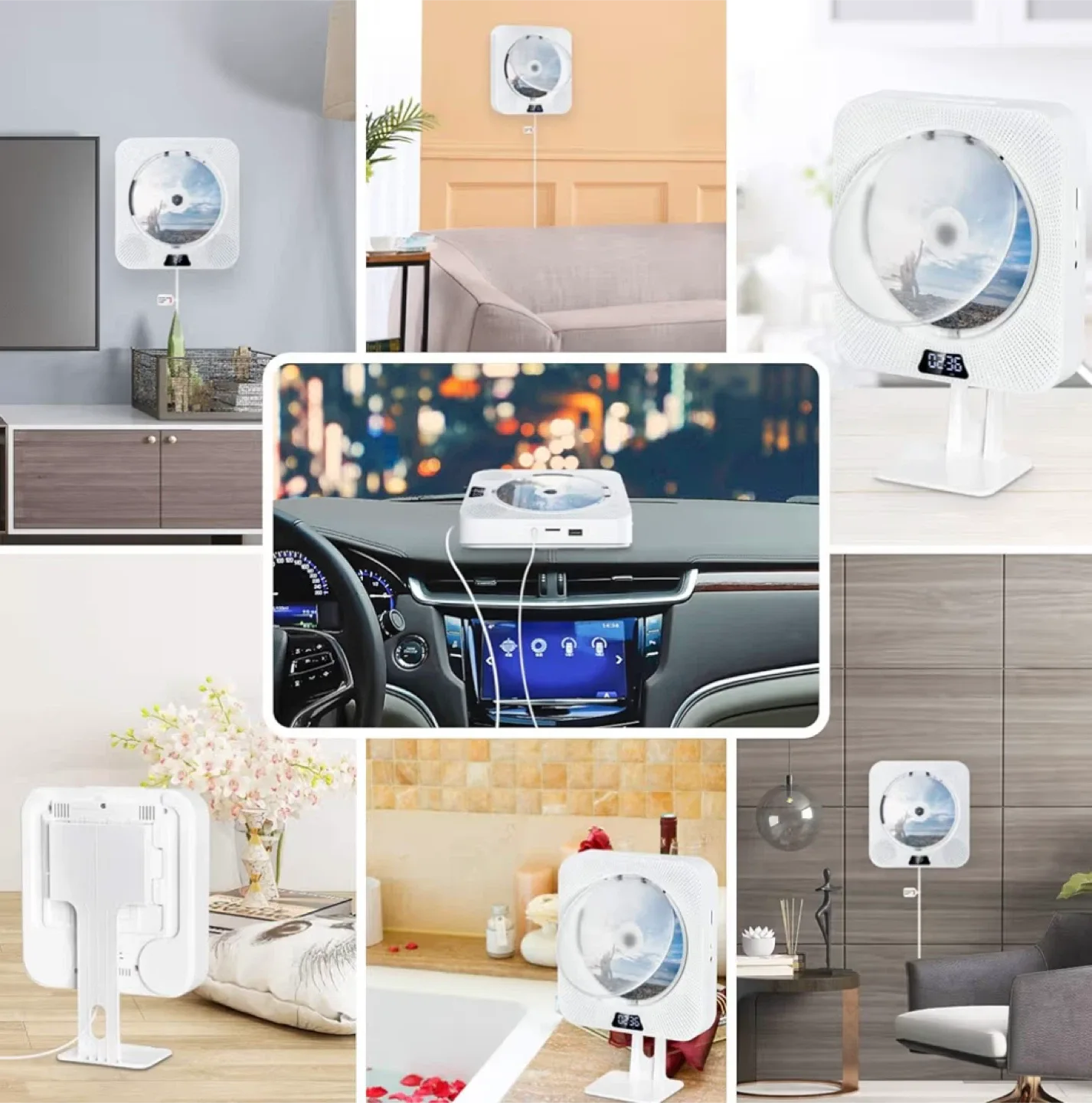 Portable CD Player Bluetooth FM Radio, Wall Mountable image indicator(9)