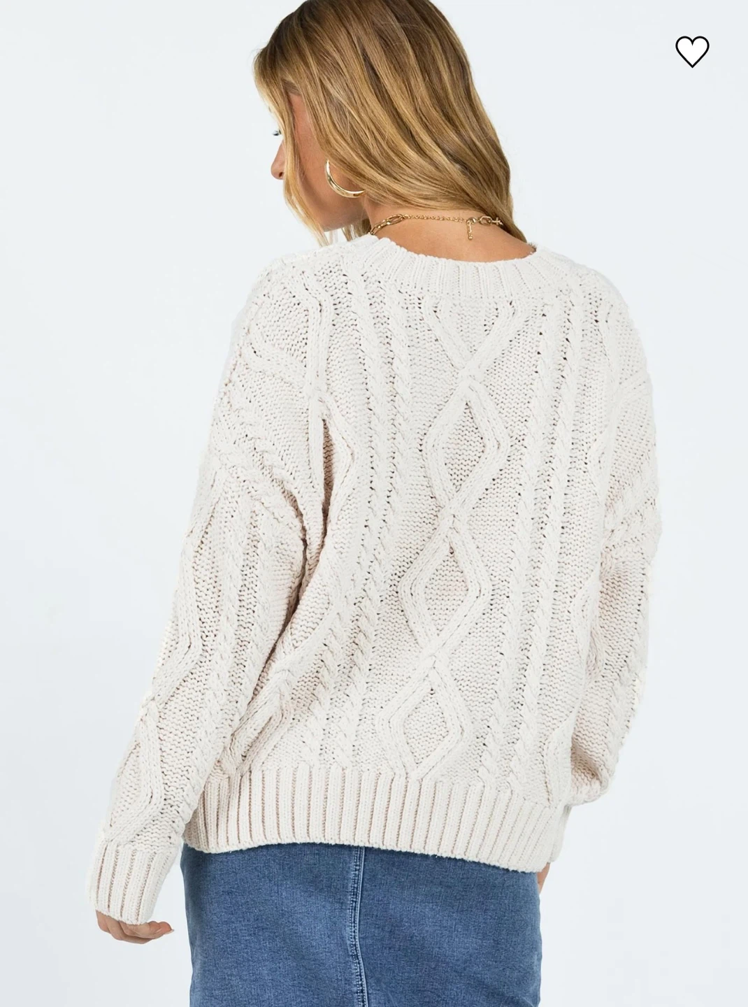 Princess Polly Cream Cable Knit Sweater - photo 4