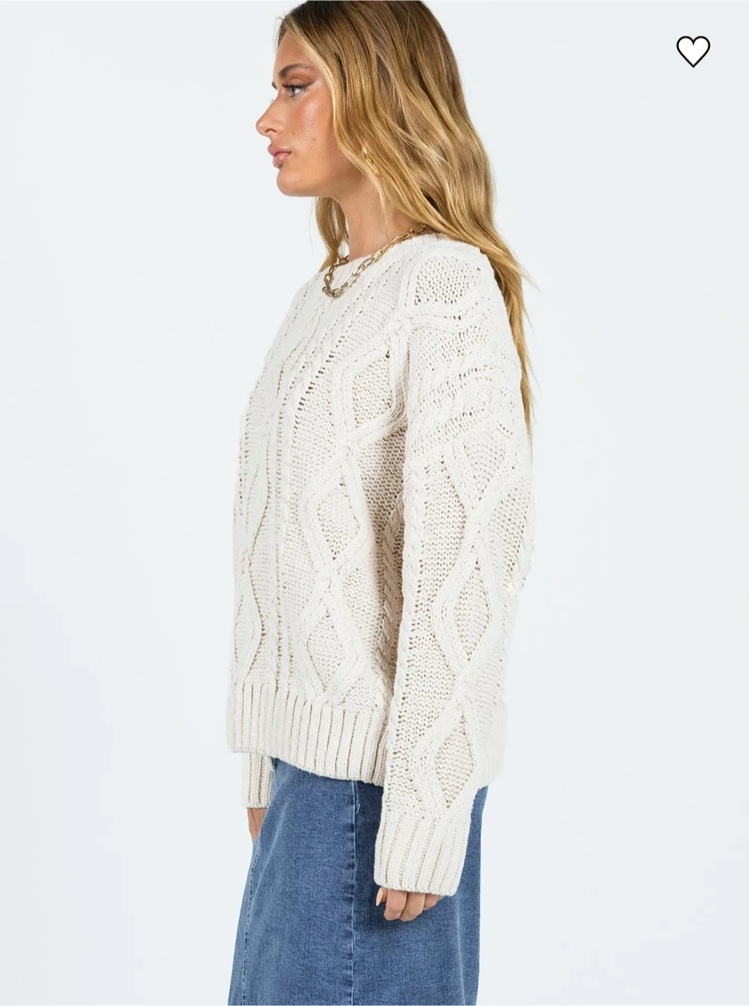 Princess Polly Cream Cable Knit Sweater - photo 3