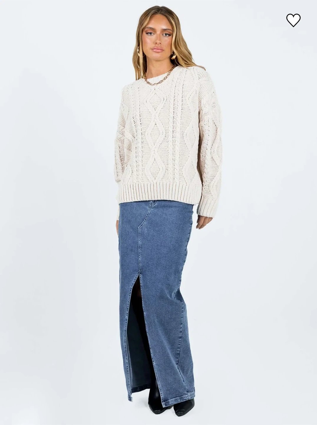 Princess Polly Cream Cable Knit Sweater - photo 2