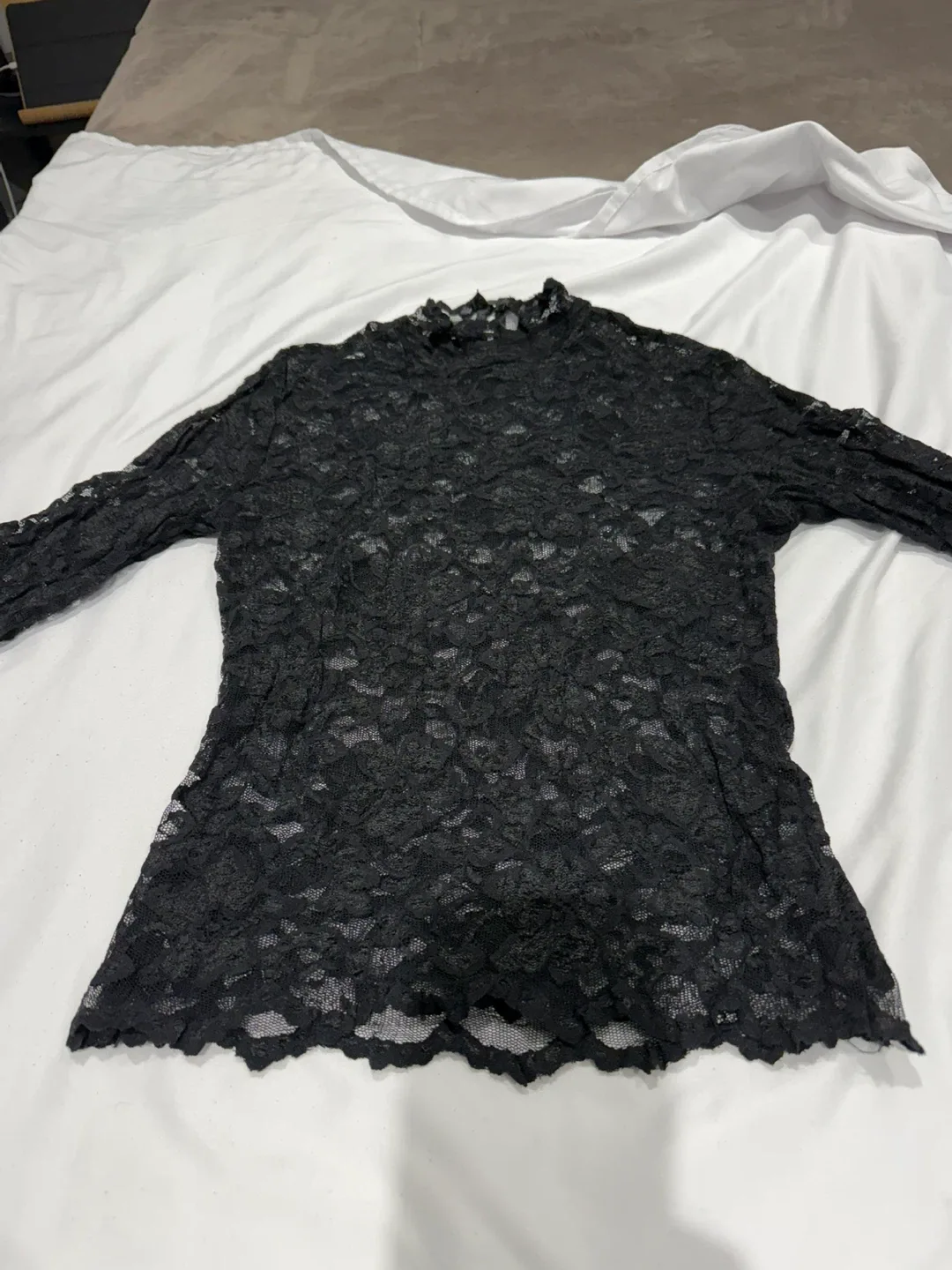 Black Lace Long Sleeve Top thumbnail