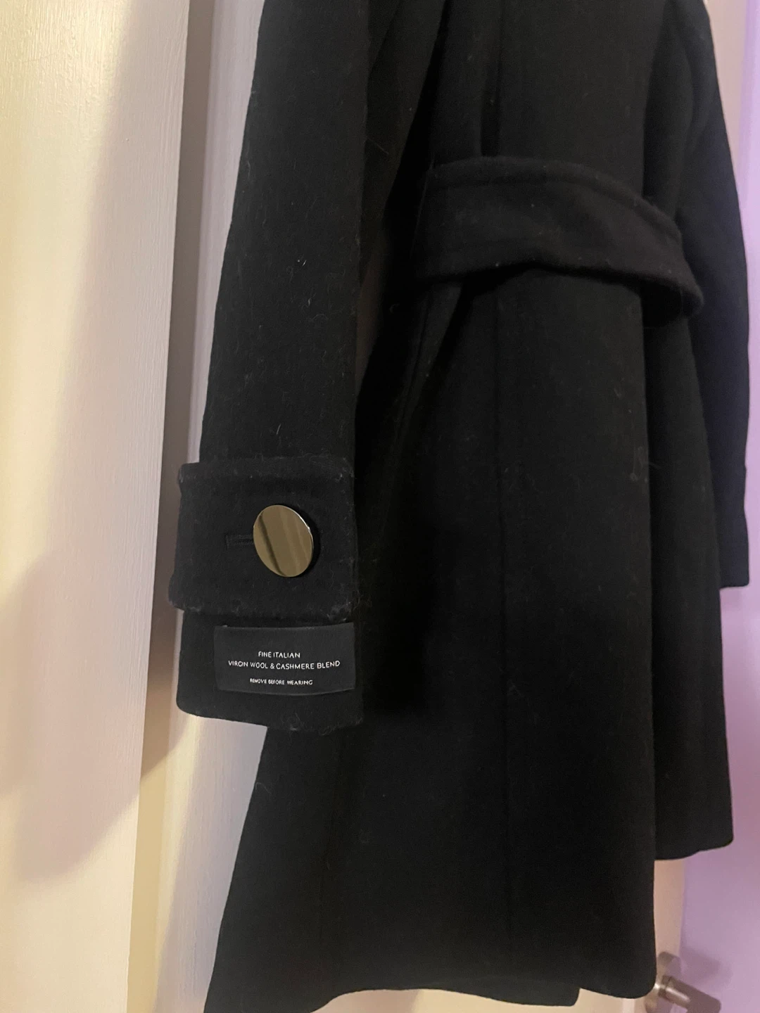 Babaton Black Wool & Cashmere Blend Coat - photo 3