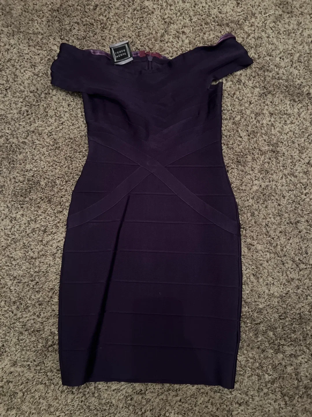 Herve Leger Purple Bandage Dress