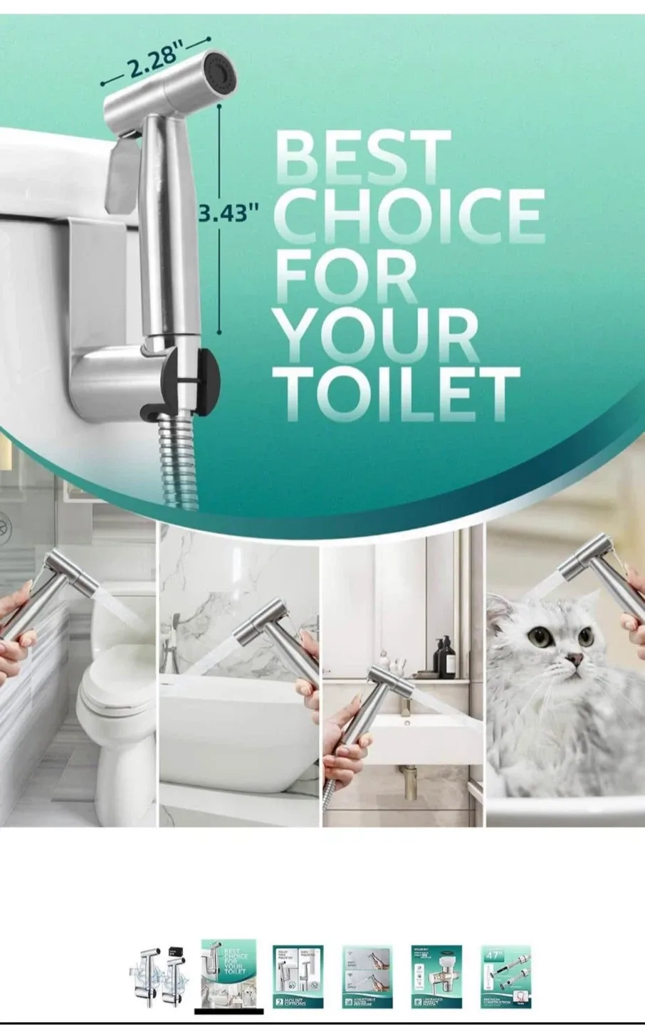 Bidet Sprayer for Toilet, Tank/Wall Mount, New image indicator(3)