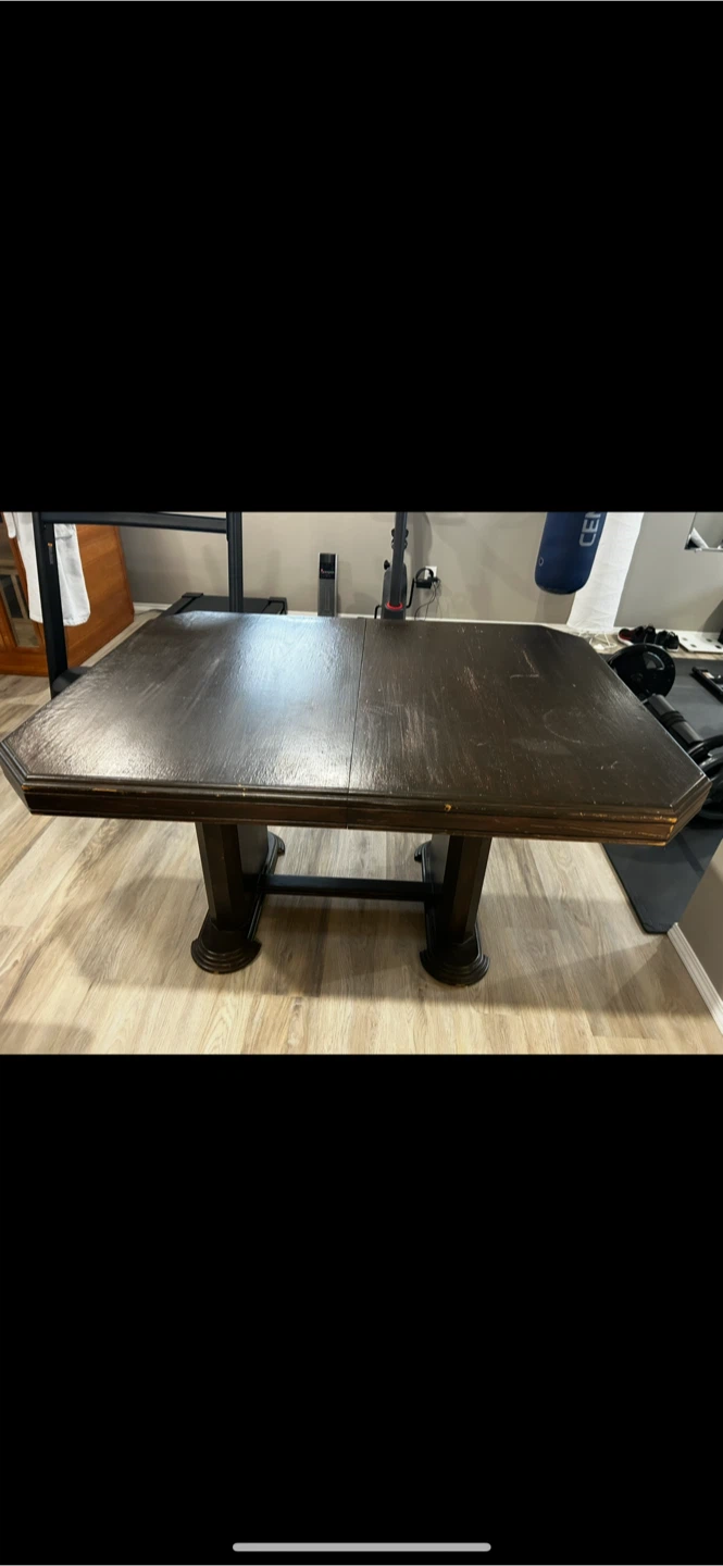 Dark Brown Oak Dining Table