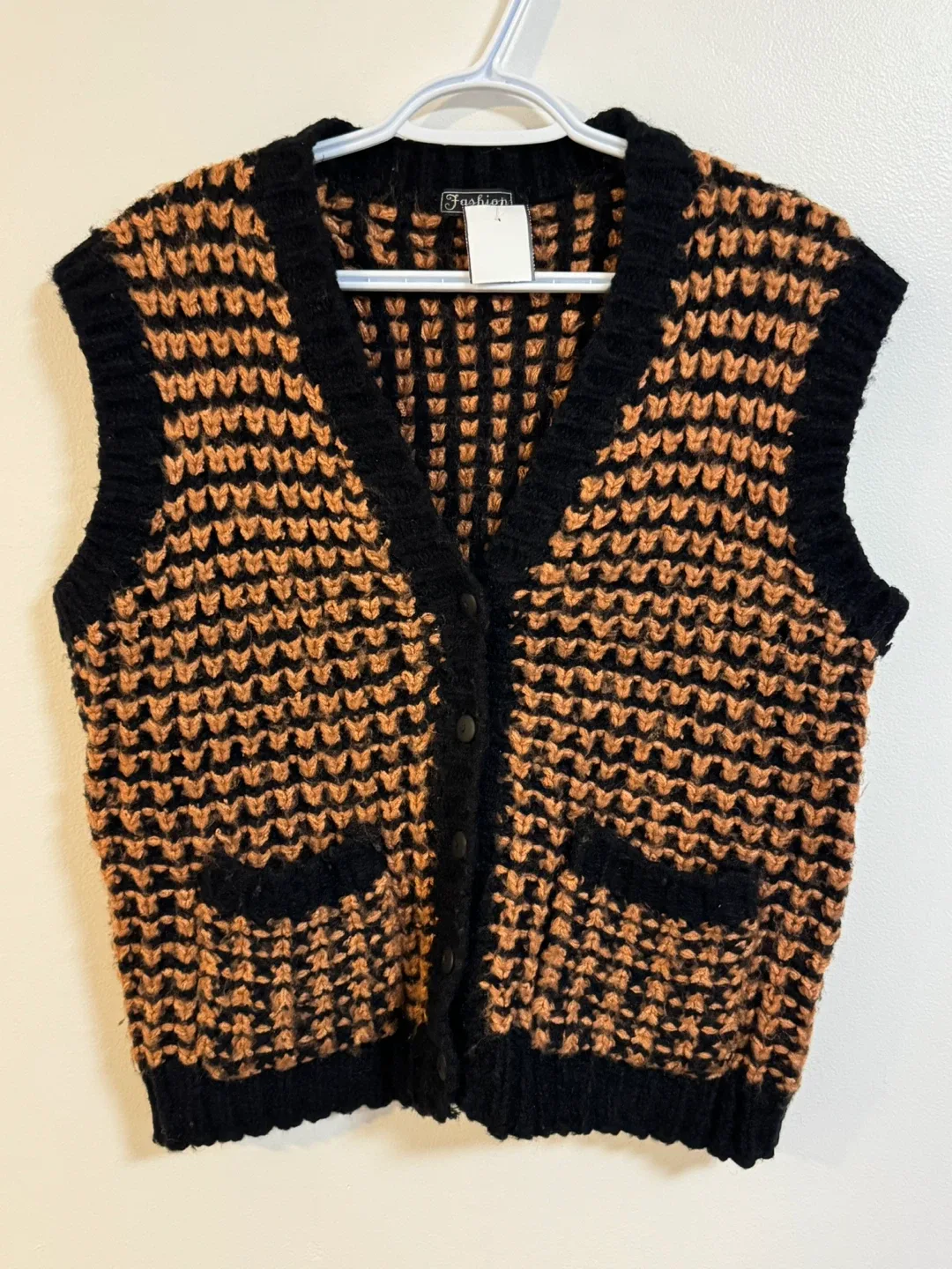 Fashion Vest - Black and Orange thumbnail