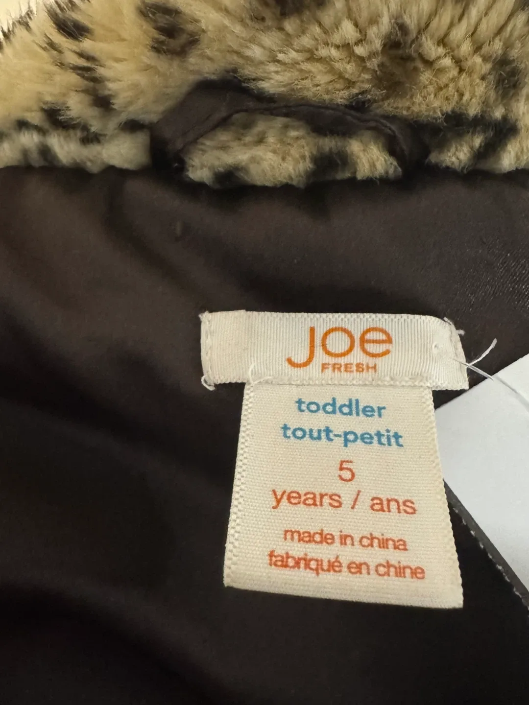 Joe Fresh Toddler Faux Fur Leopard Print Jacket - Size 5Y image indicator(2)