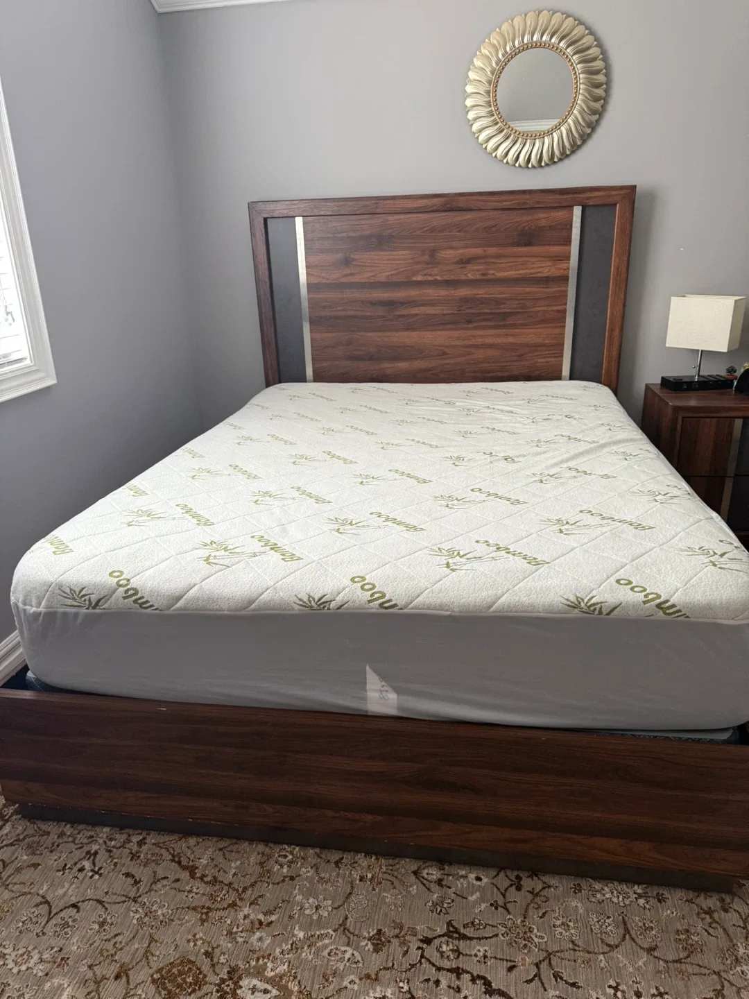 Wood Bedroom Set - Bed Frame & Dresser image indicator(2)