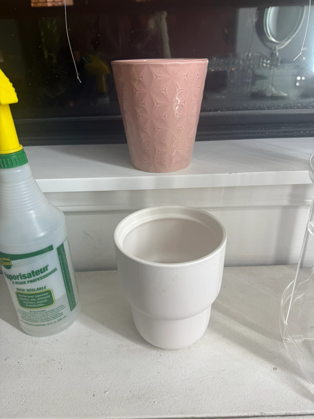 Two Cute Plant Pots - Pink & White - photo 2