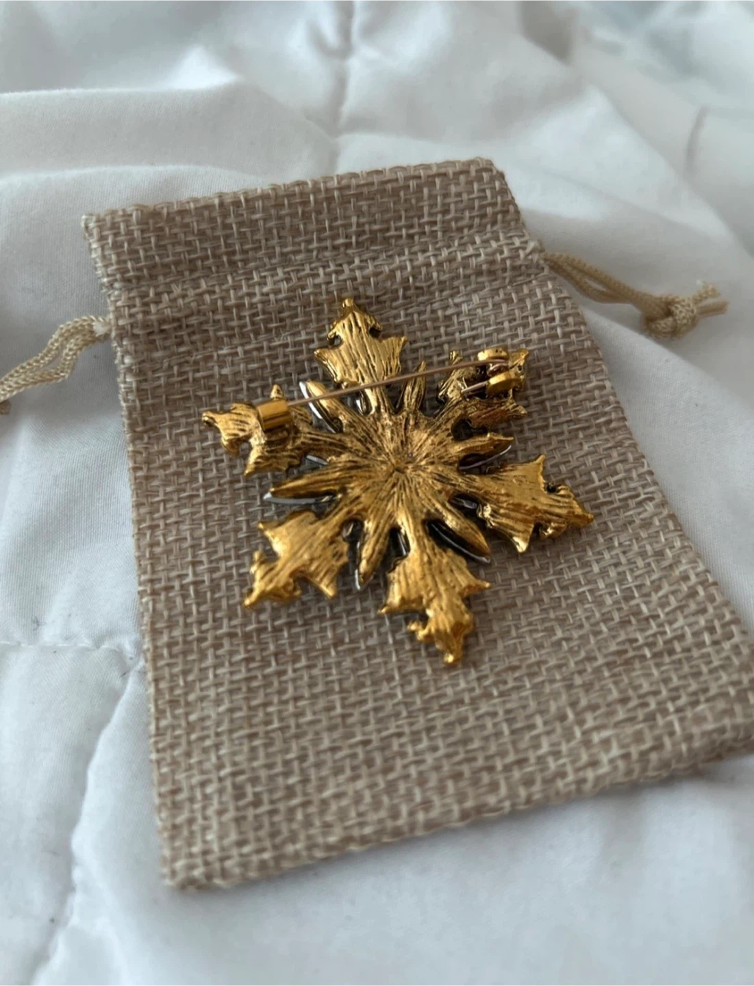 Snowflake Brooch - Blue & Gold - photo 3