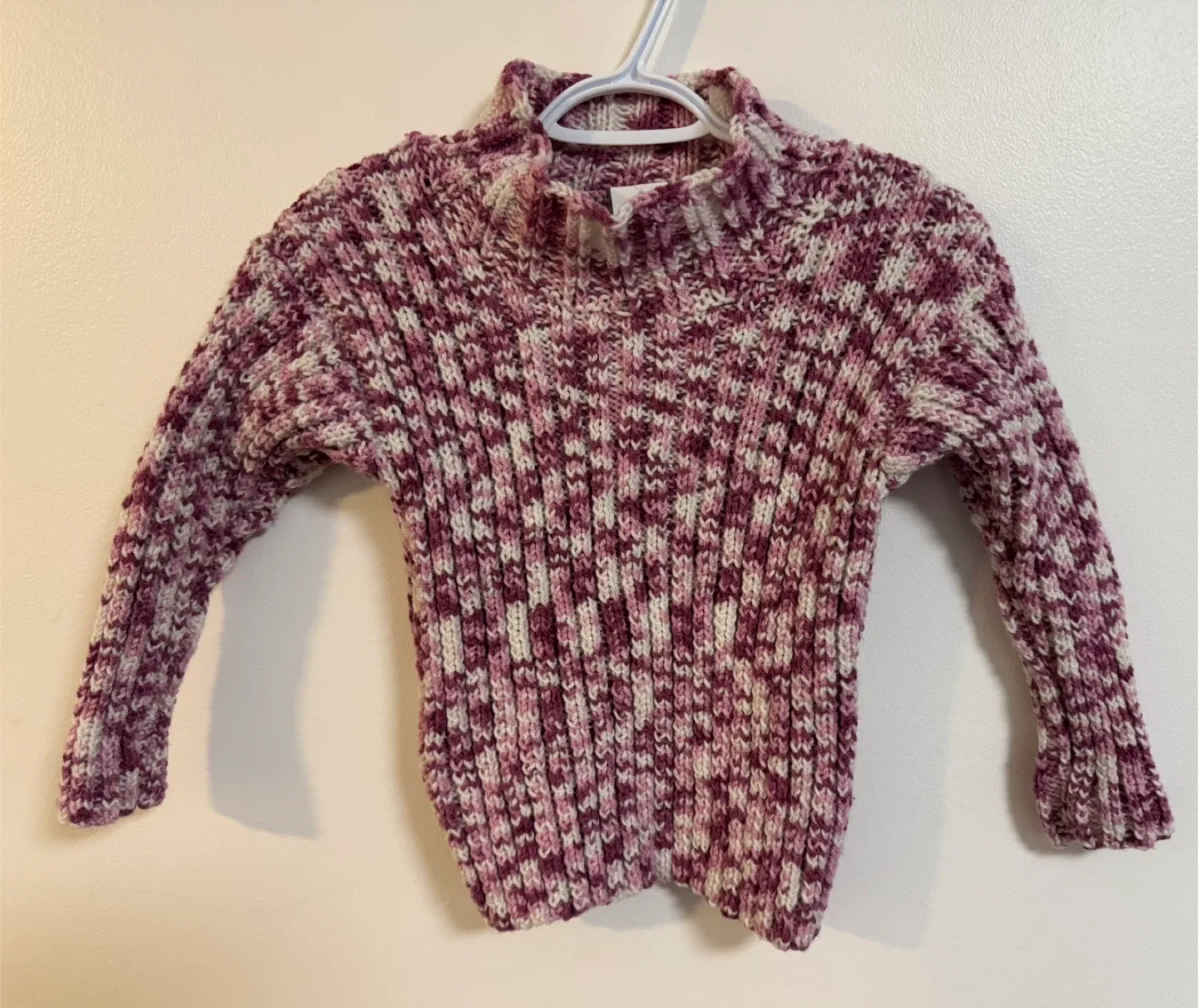 Kids Knitted Sweater - Pink and Crem (8-9Y) thumbnail