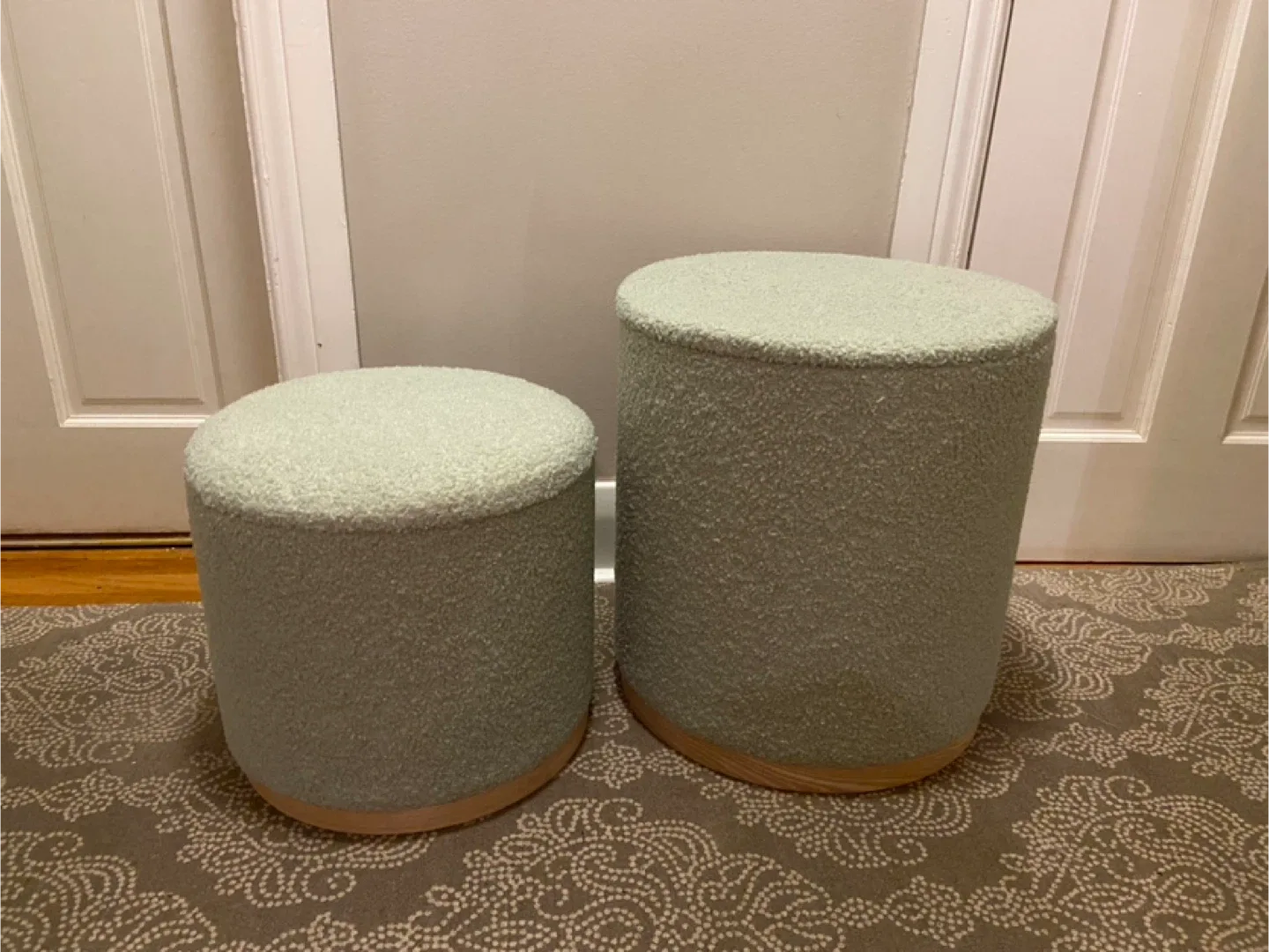 New Round Teddybear Ottoman with Storage Set of 2 image indicator(7)