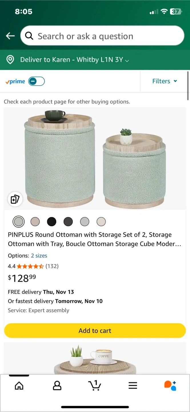 New Round Teddybear Ottoman with Storage Set of 2 image indicator(10)