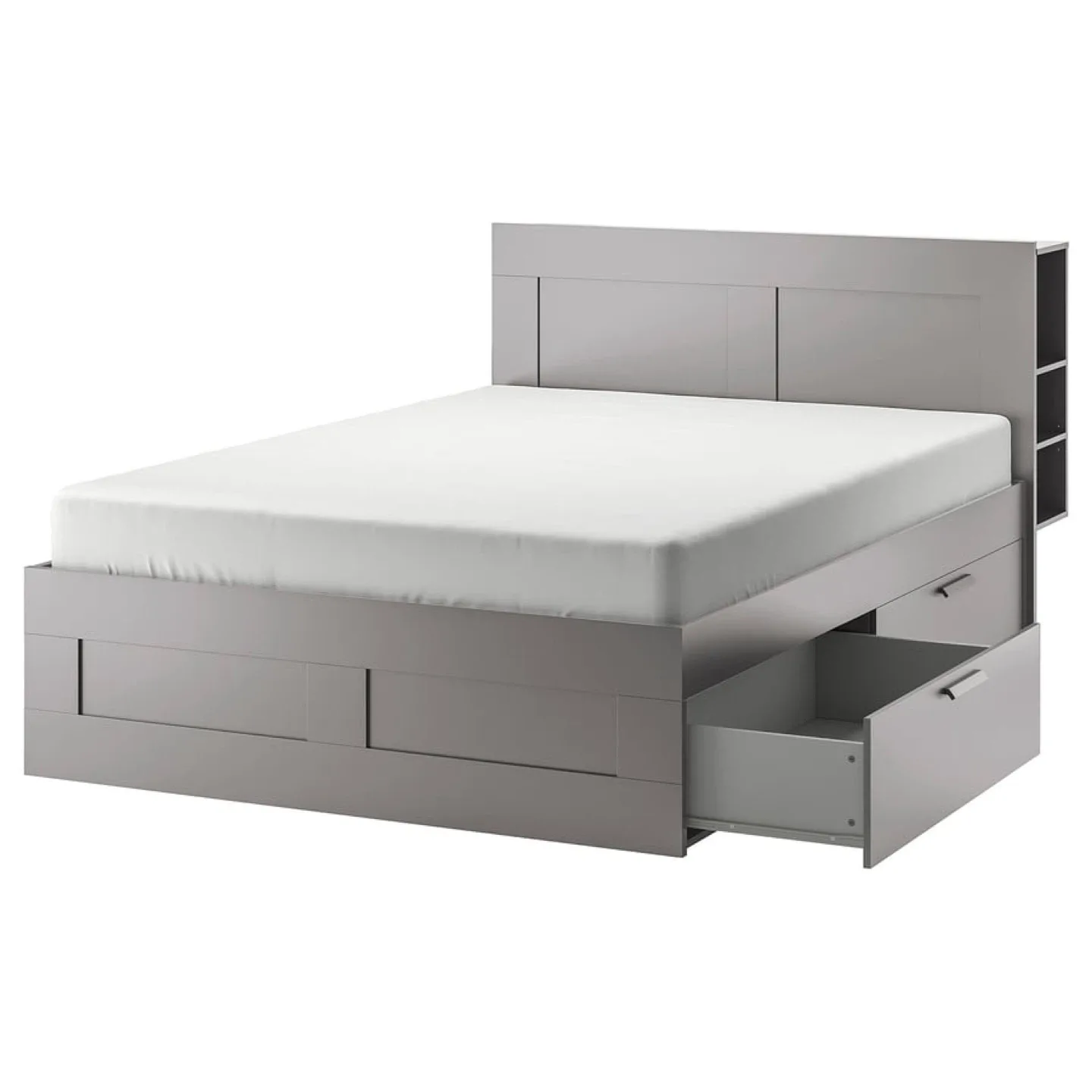 Ikea Grey Bed Frame with Storage Drawers Excellent Condition image indicator(7)