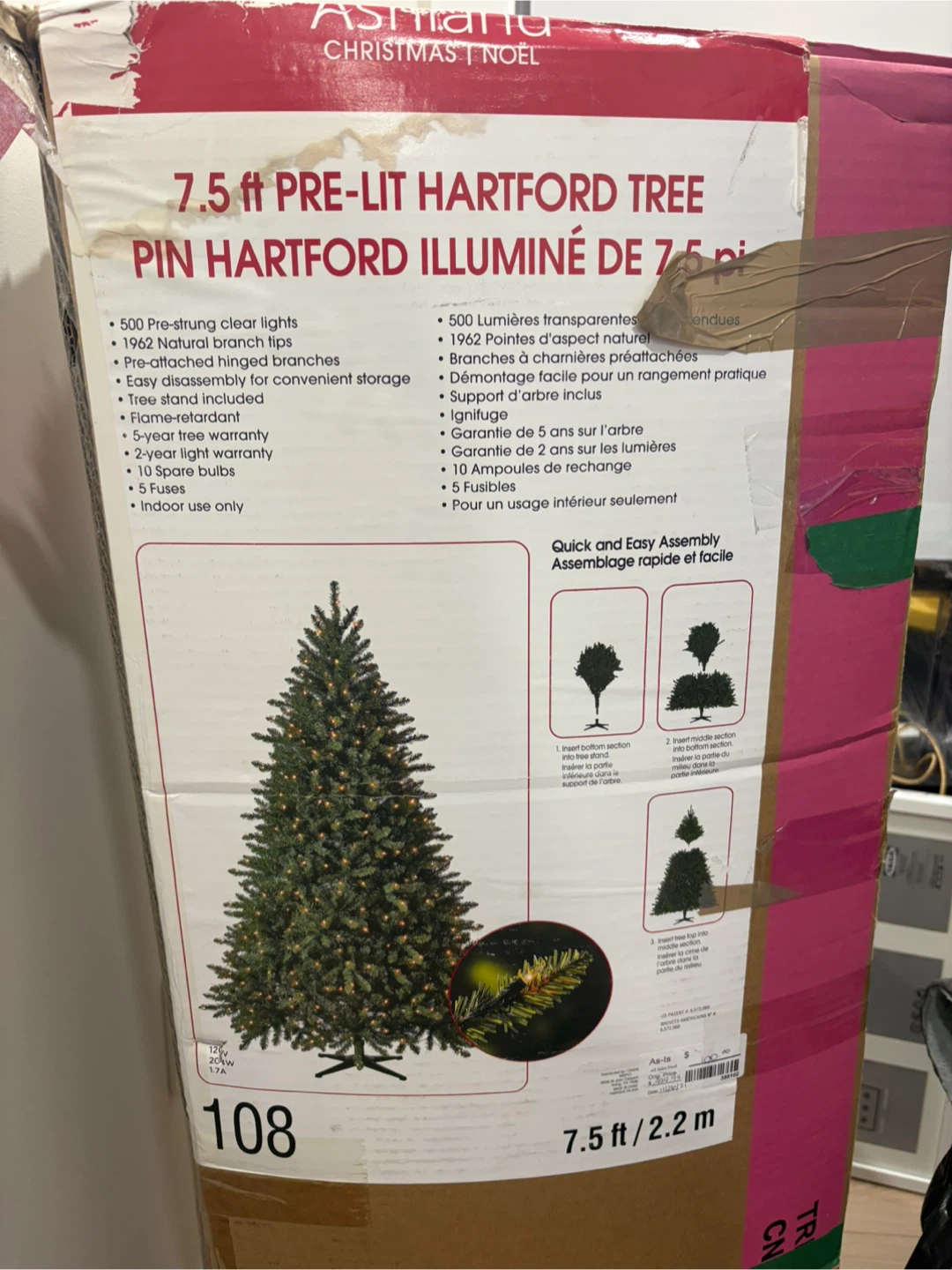 7.5 ft  Hartford Christmas Tree