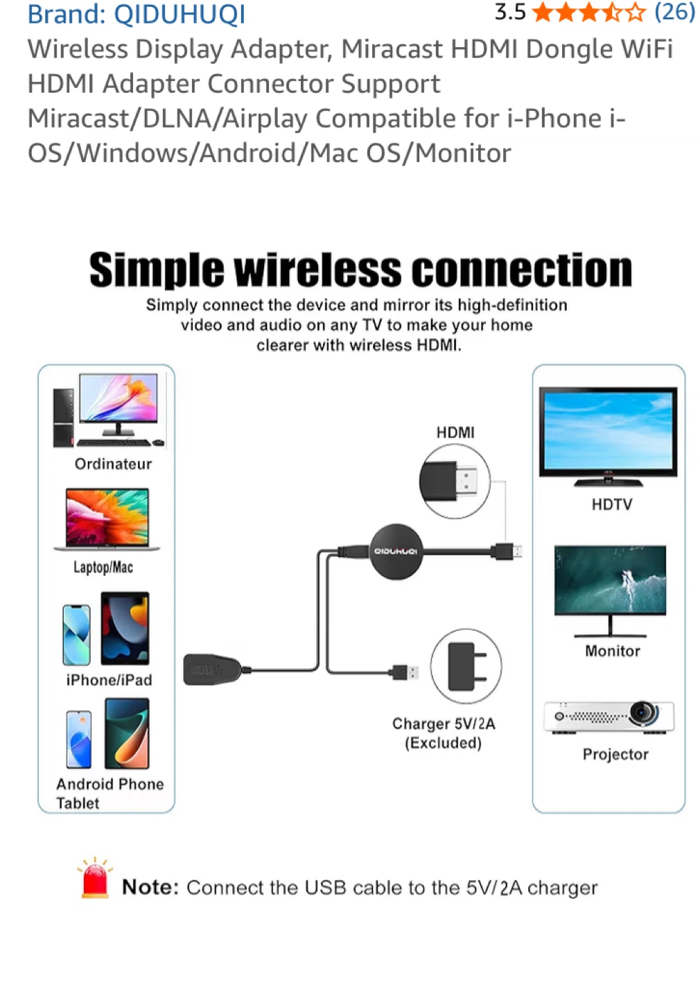 QIDUHUQI Wireless Display Adapter - New - photo 2