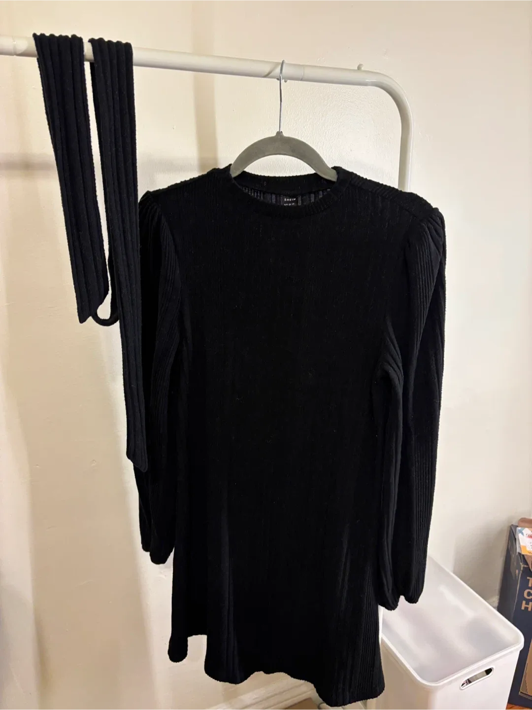 Black Mini Dress with Belt