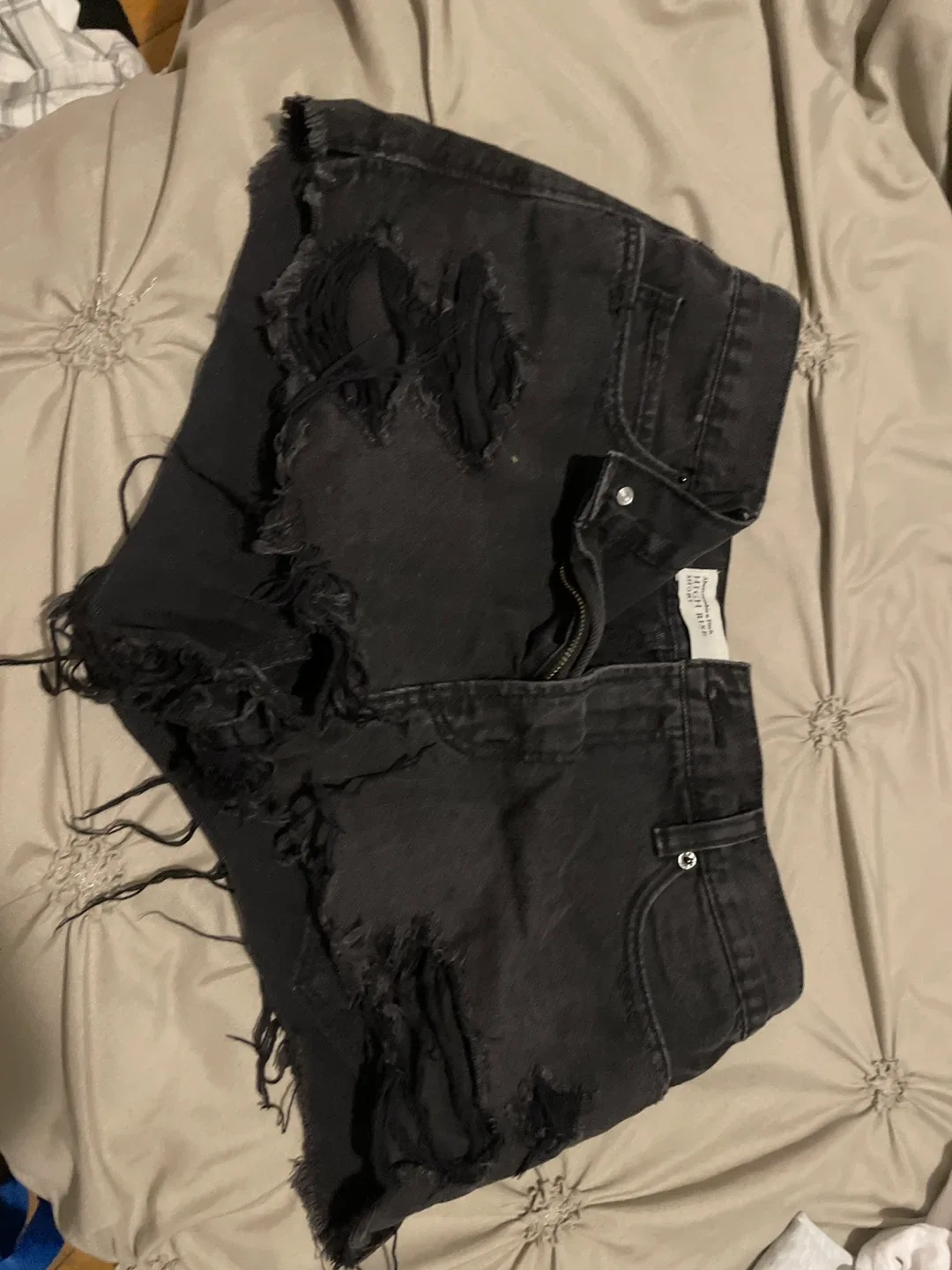 Abercrombie & Fitch Black Denim Shorts