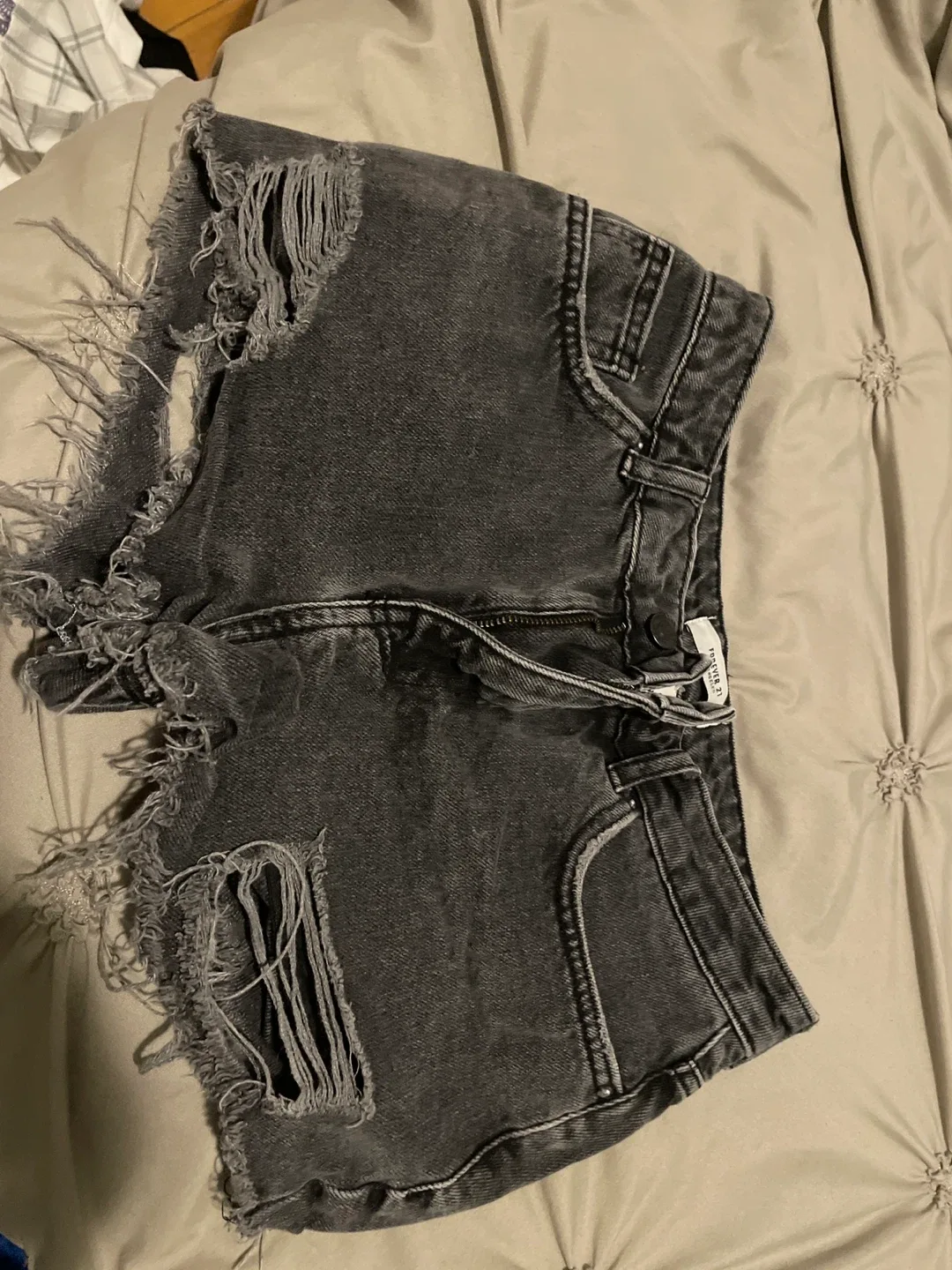 Forever 21 Black Denim Shorts - Size 25