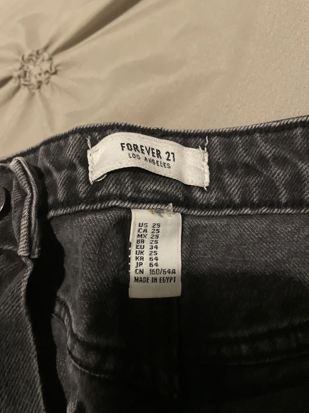 Forever 21 Black Denim Shorts - Size 25 image indicator(3)