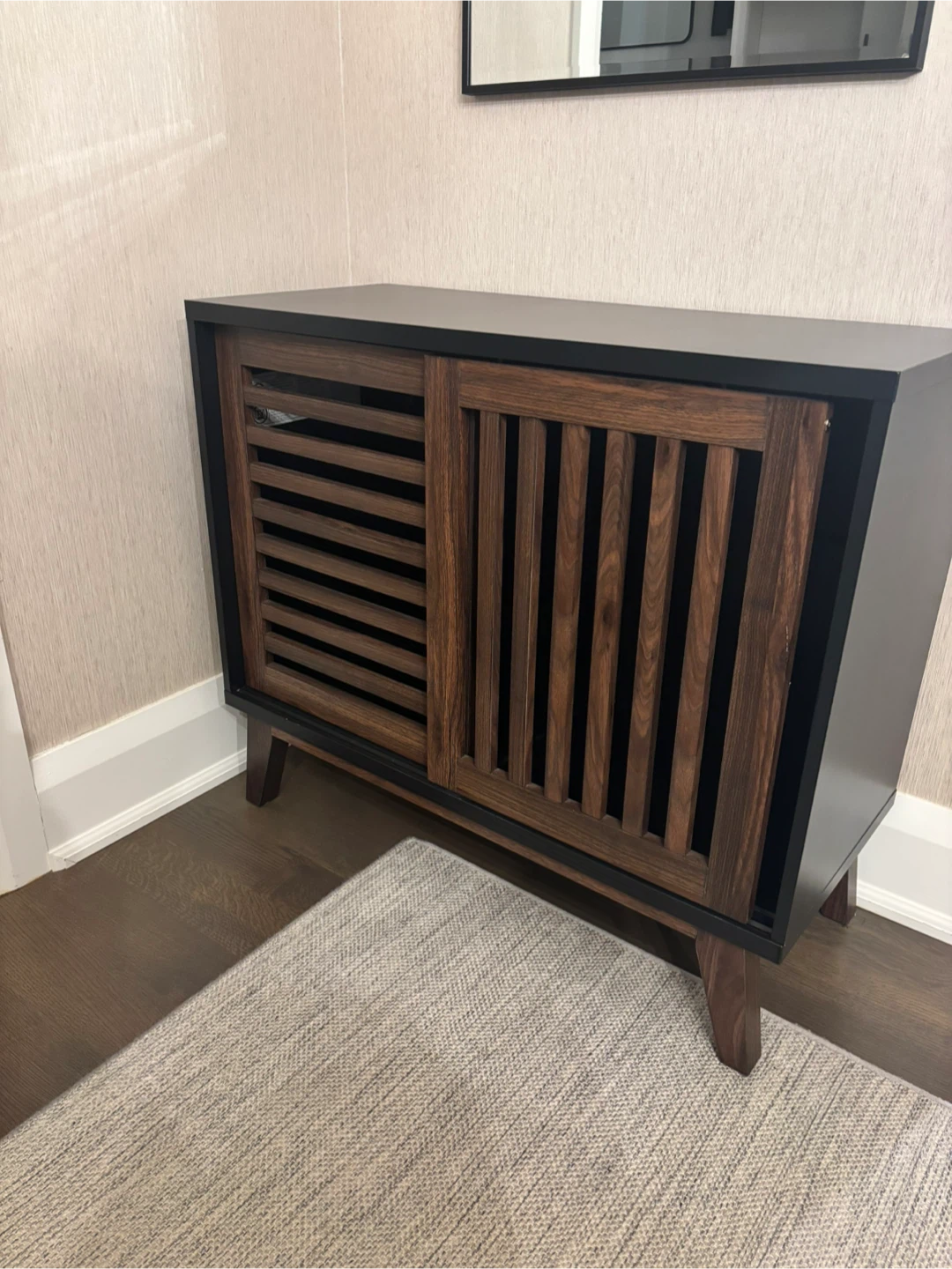 Black & Wood Accent Cabinet