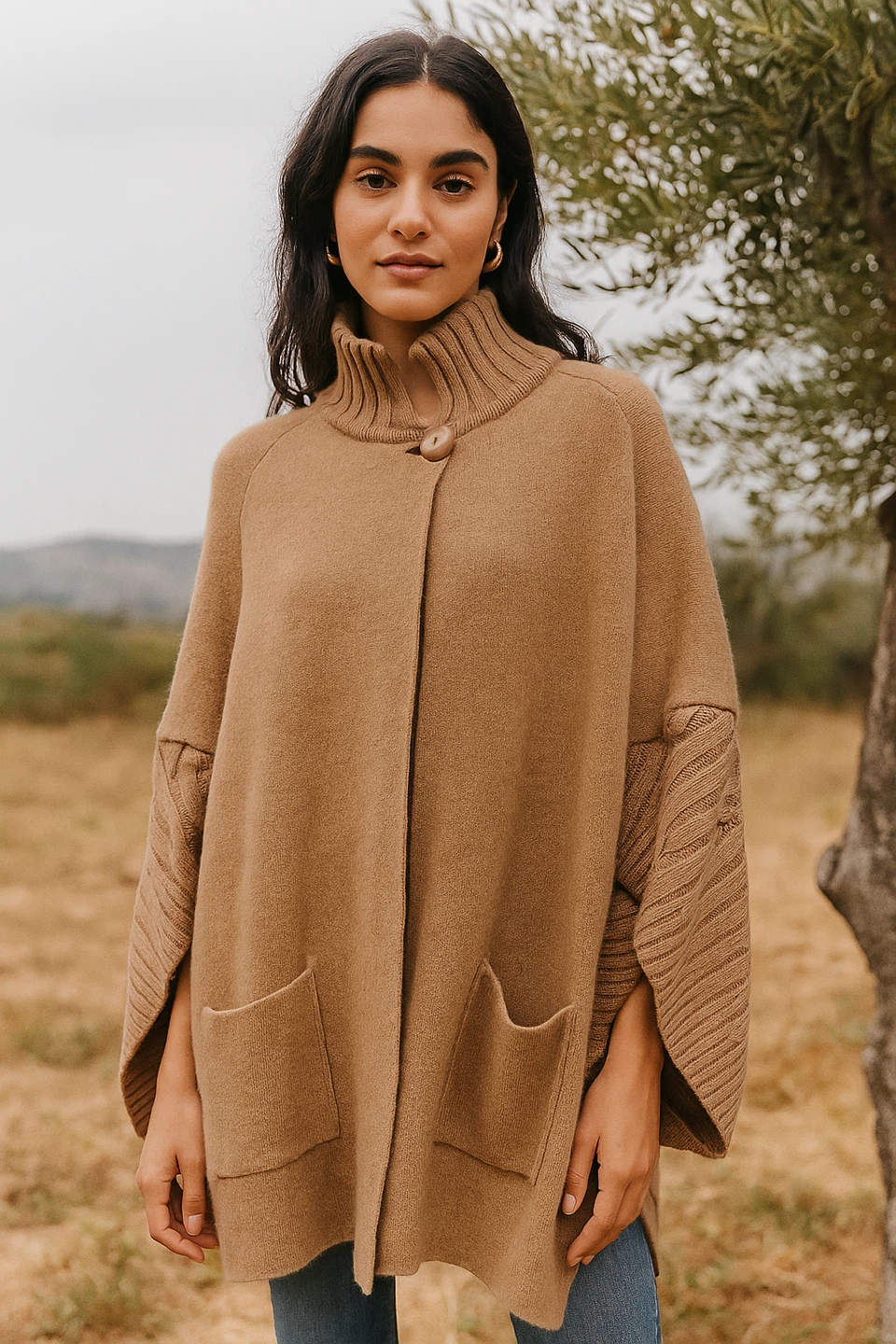 Chiaramente Wool Blend Cape - Size XL/TG