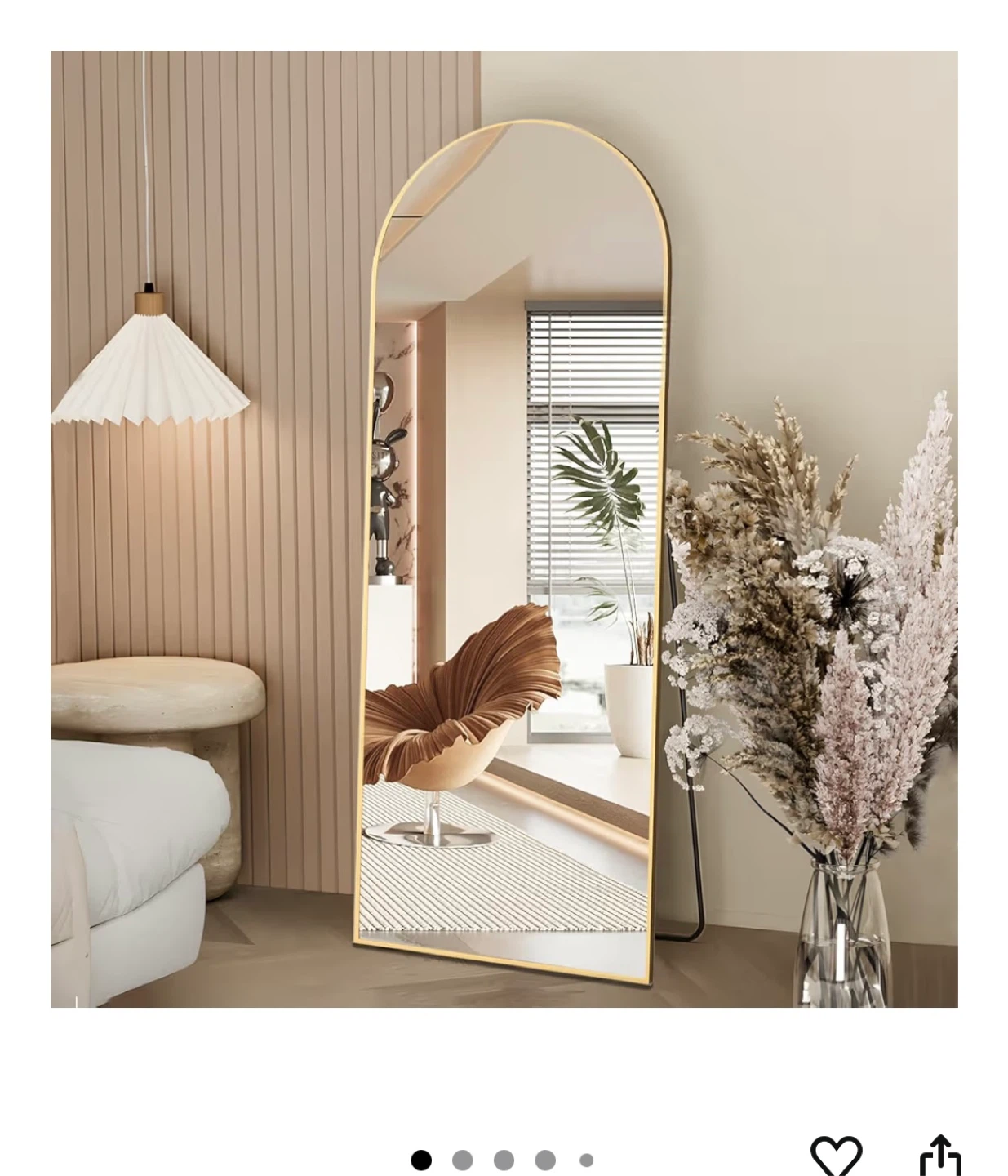 Gold Arched Full Length Mirror - photo 2