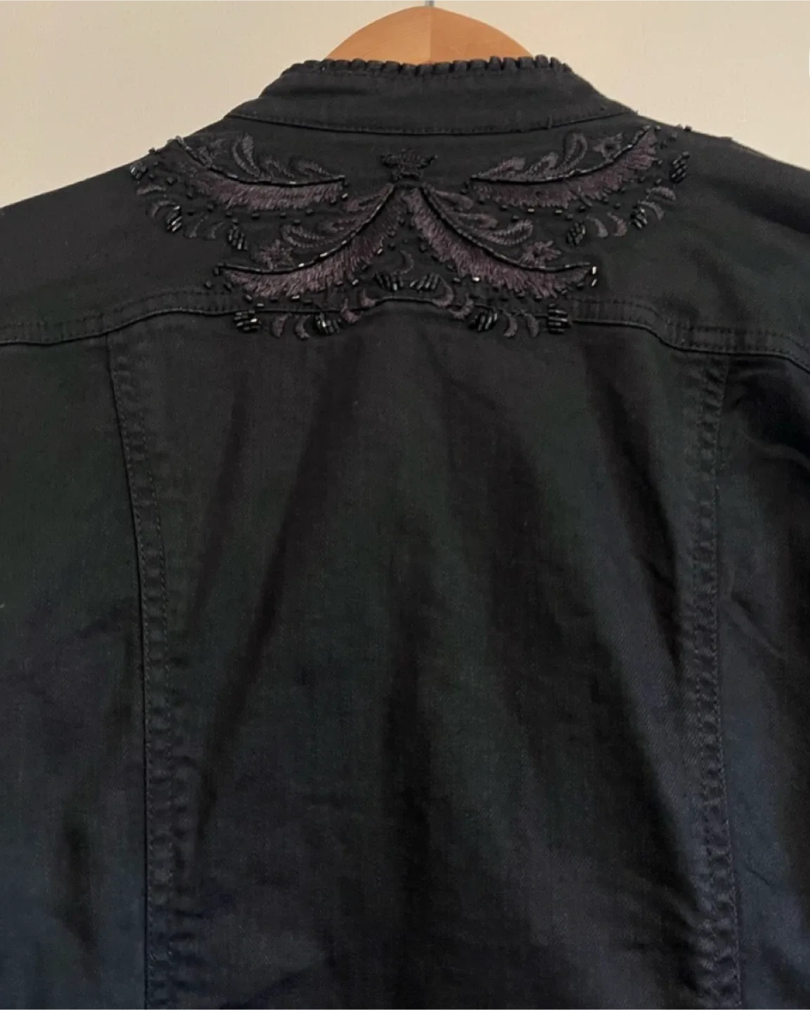 Chico's Black Denim Embellished Jacket image indicator(3)