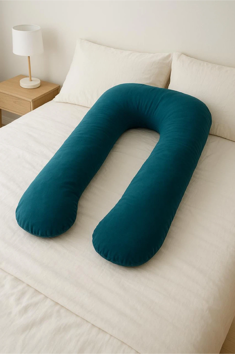 Wakefit U-shaped Full Body Pregnancy Pillow - Teal-