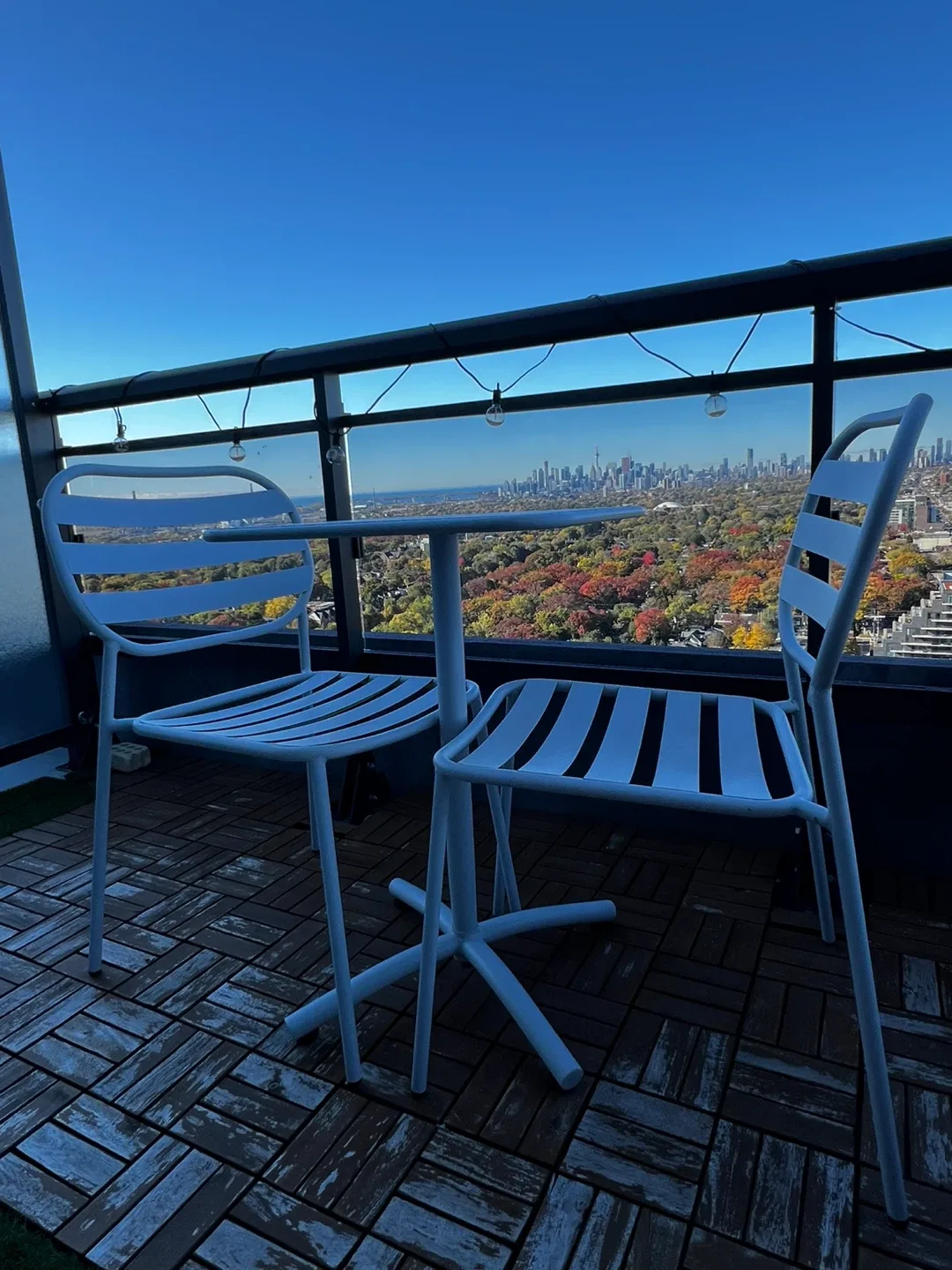 Moving sale! Balcony set (table & 2 metal chairs) image indicator(3)