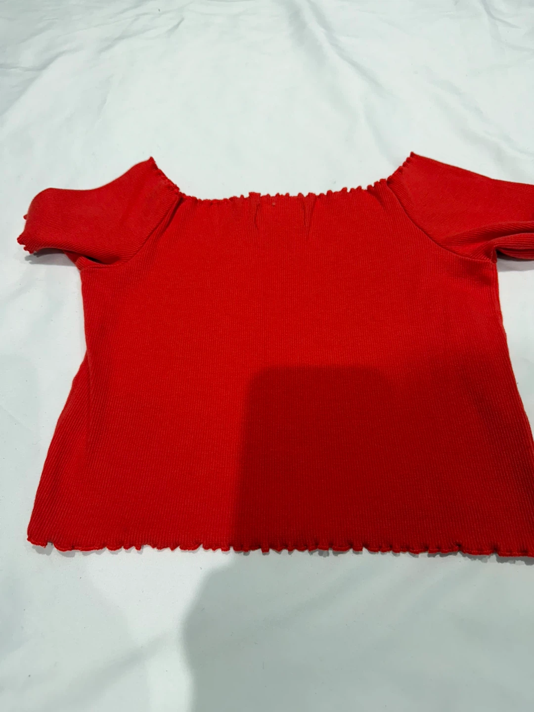 Monki Red Ribbed Top - Size XXS - photo 3