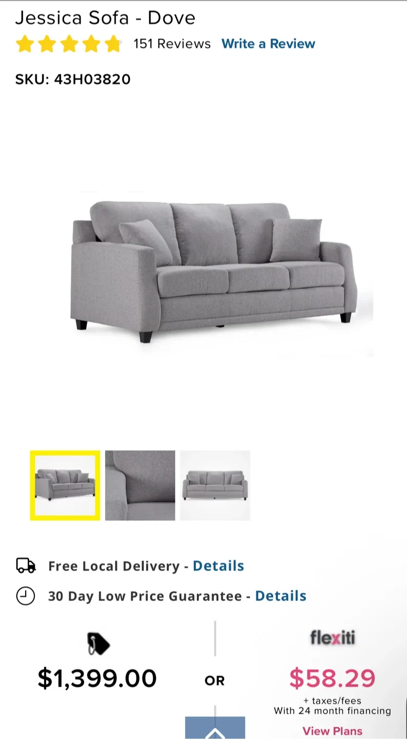 Sofa - Light Gray (Leon's) image indicator(4)