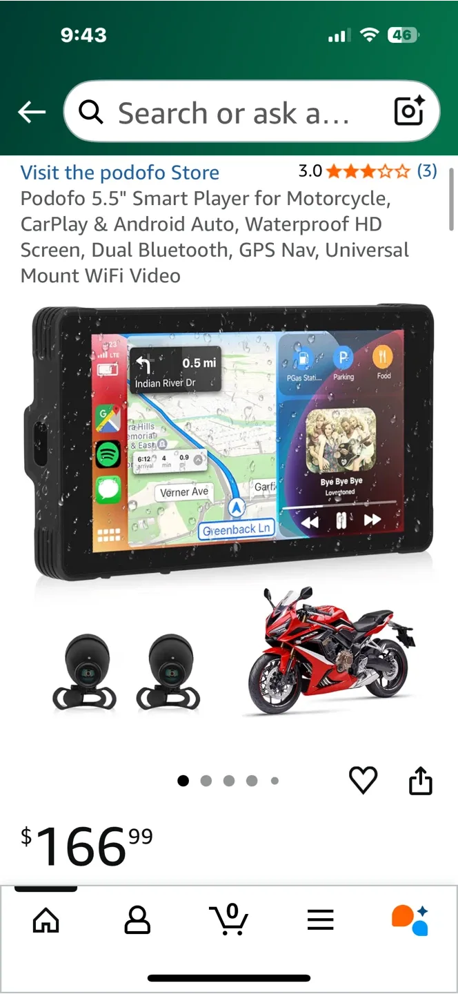 Podofo 5.5" Motorcycle CarPlay & Android Auto image indicator(2)
