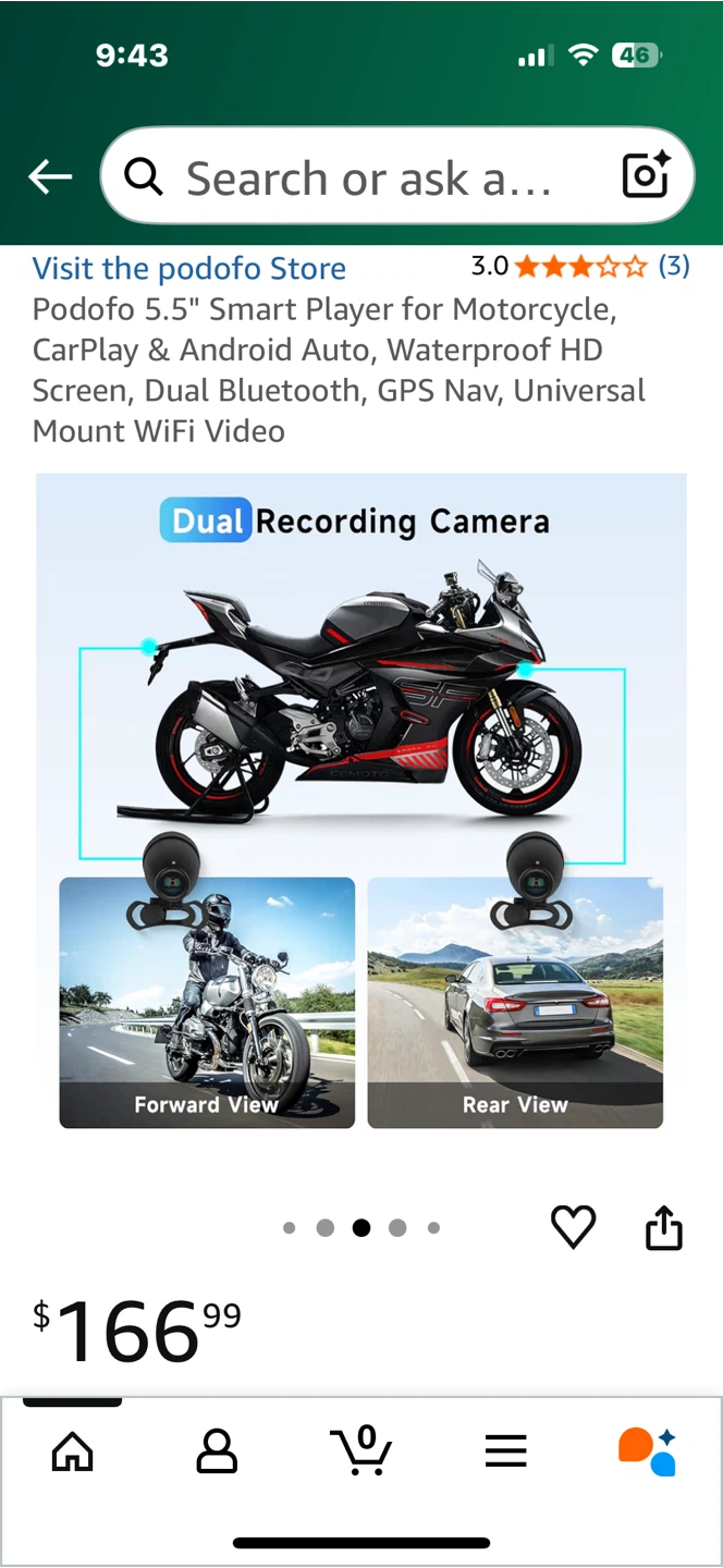 Podofo 5.5" Motorcycle CarPlay & Android Auto - photo 5