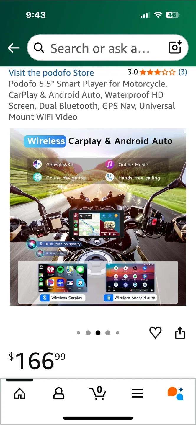 Podofo 5.5" Motorcycle CarPlay & Android Auto image indicator(4)
