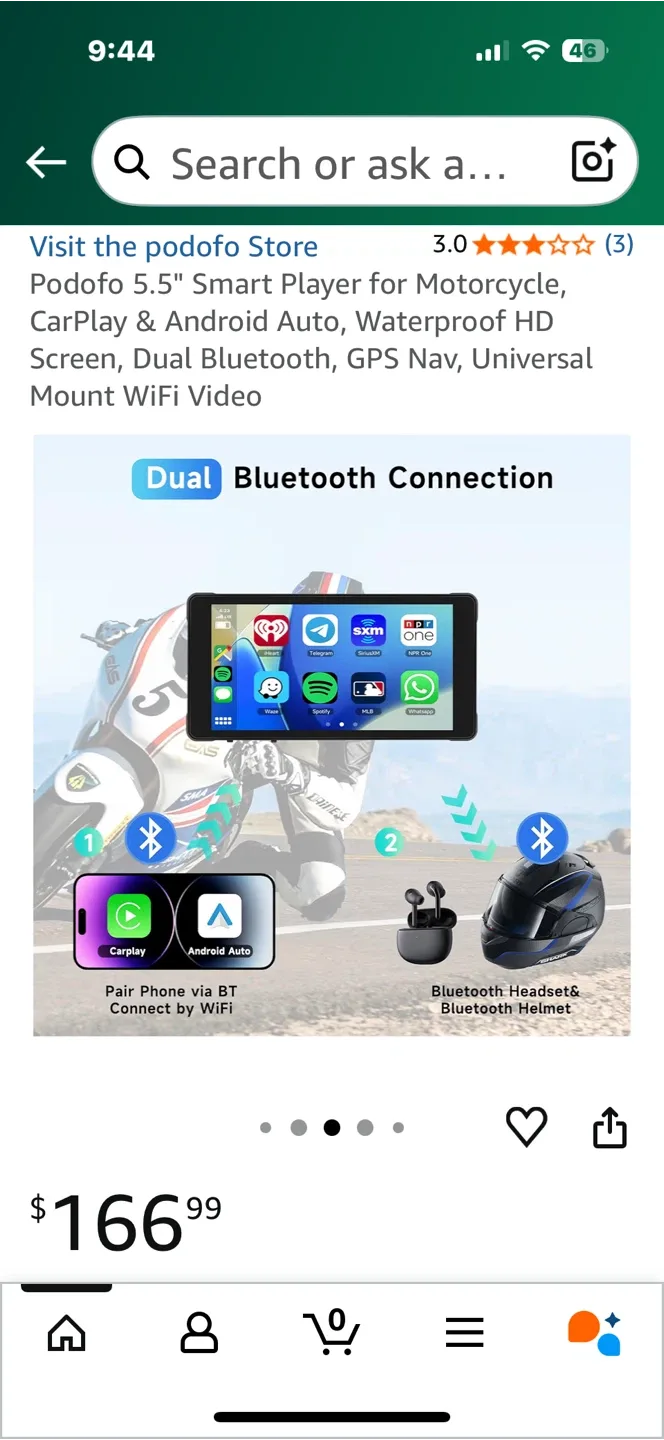 Podofo 5.5" Motorcycle CarPlay & Android Auto image indicator(7)