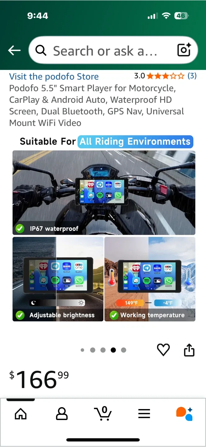 Podofo 5.5" Motorcycle CarPlay & Android Auto image indicator(8)
