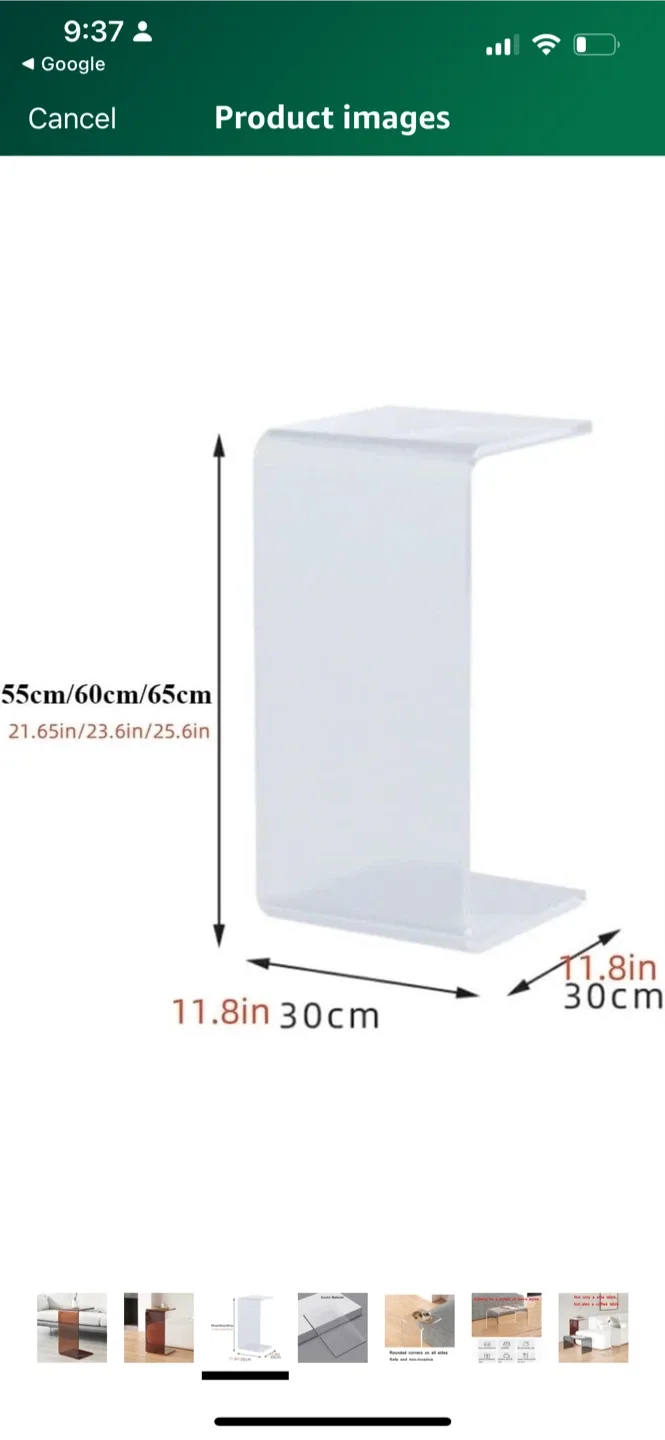 New Acrylic C-Shaped Side Table image indicator(4)