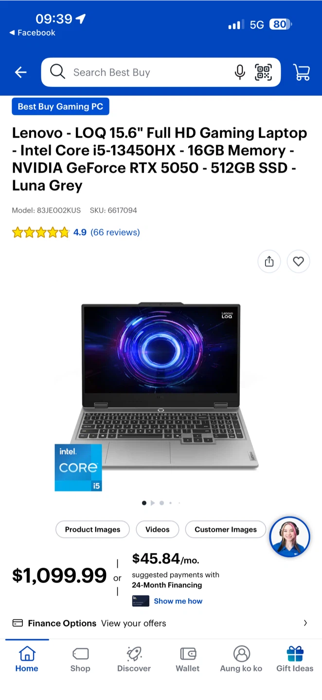Lenovo LOQ 15.6" Gaming Laptop RTX 5050- Luna Grey - photo 5