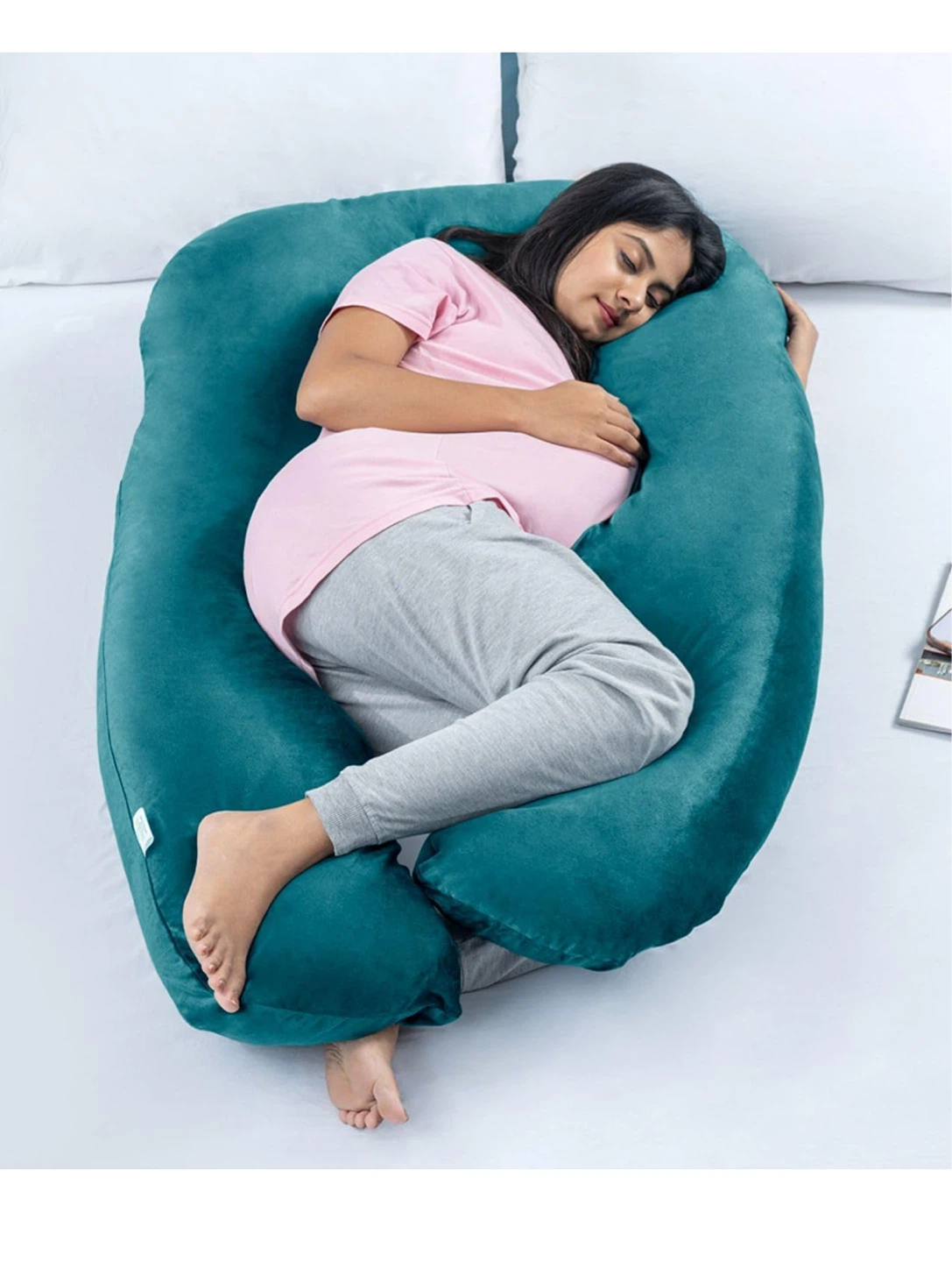 Wakefit U-shaped Full Body Pregnancy Pillow - Teal- - photo 3