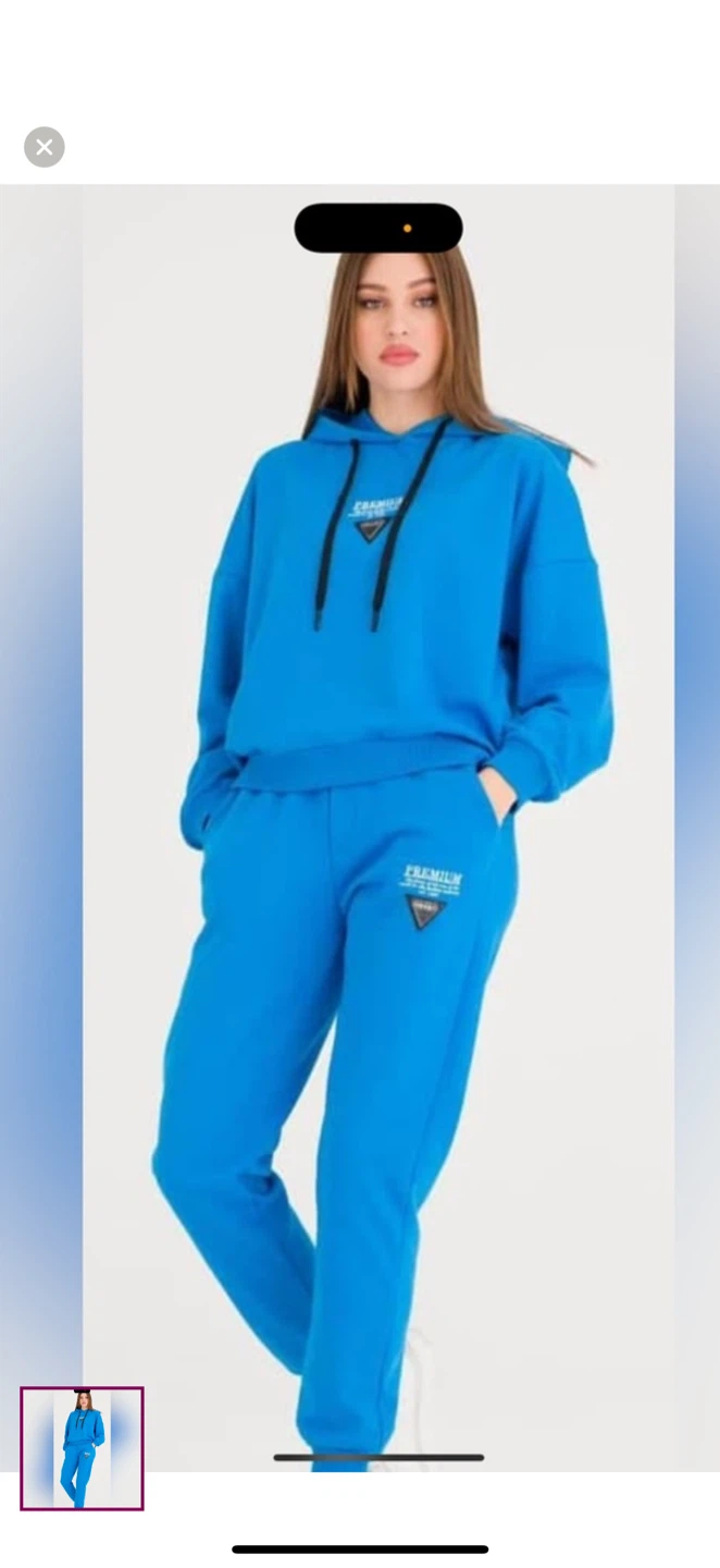 Blue Hoodie and Pants Set