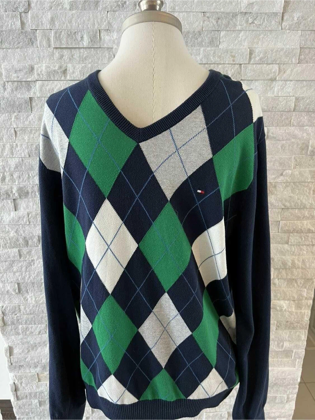 Tommy Hilfiger Argyle V-Neck Sweater