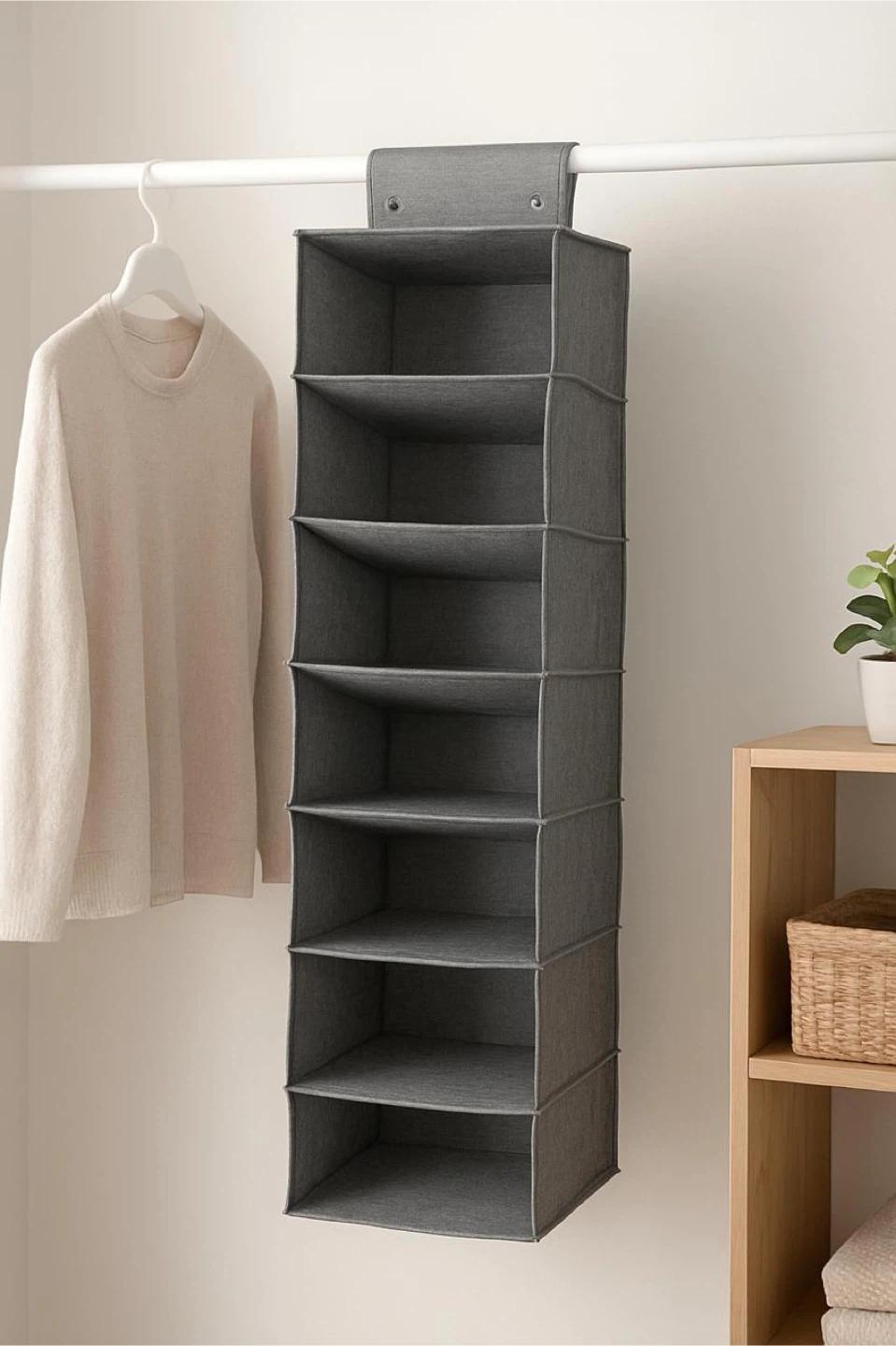 Amazon basics Hanging Closet Organizer - 6 Shelves - Grey