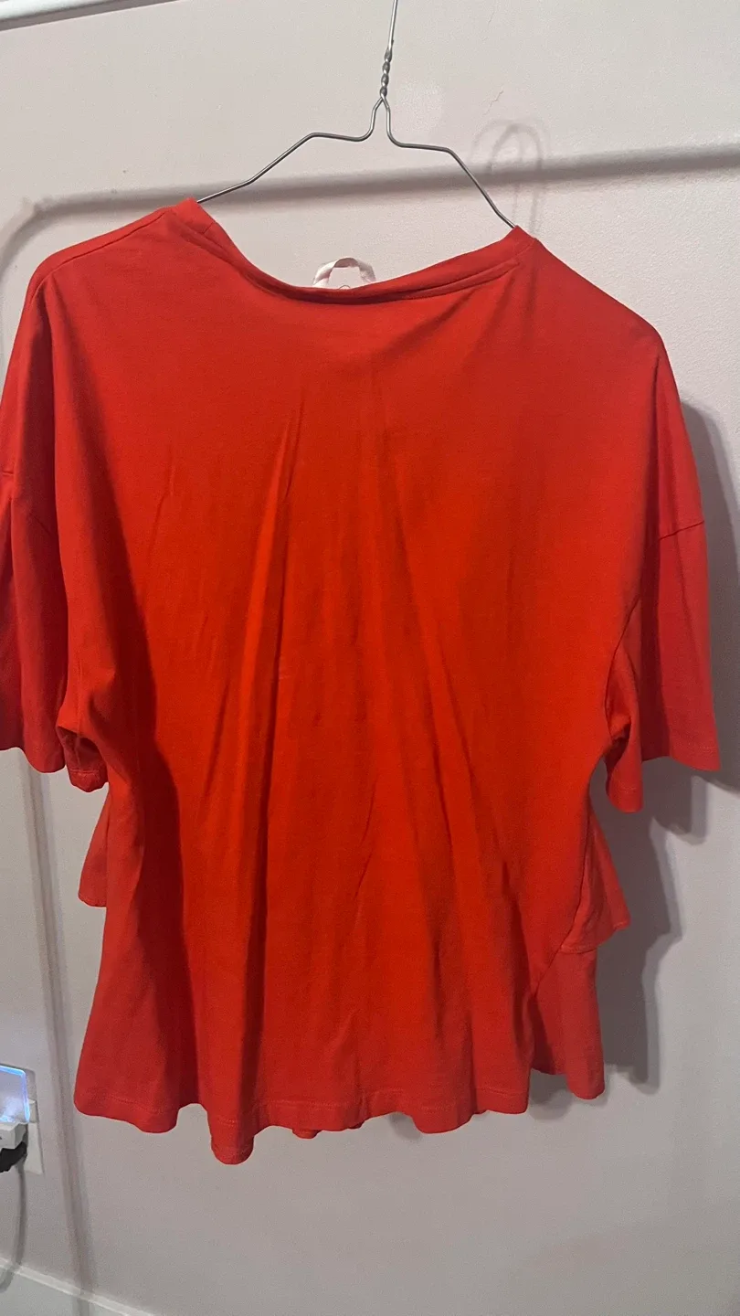 Orange color Ruffle T-Shirt image indicator(4)