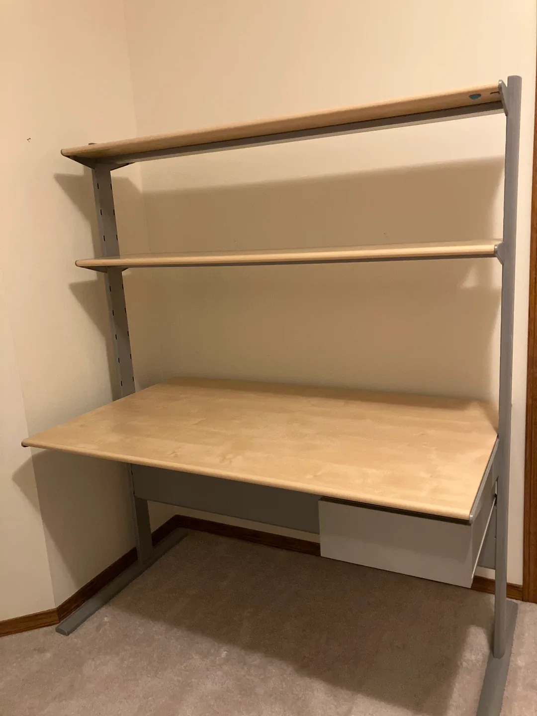 IKEA Elvarli Desk with Shelves - Light Wood thumbnail