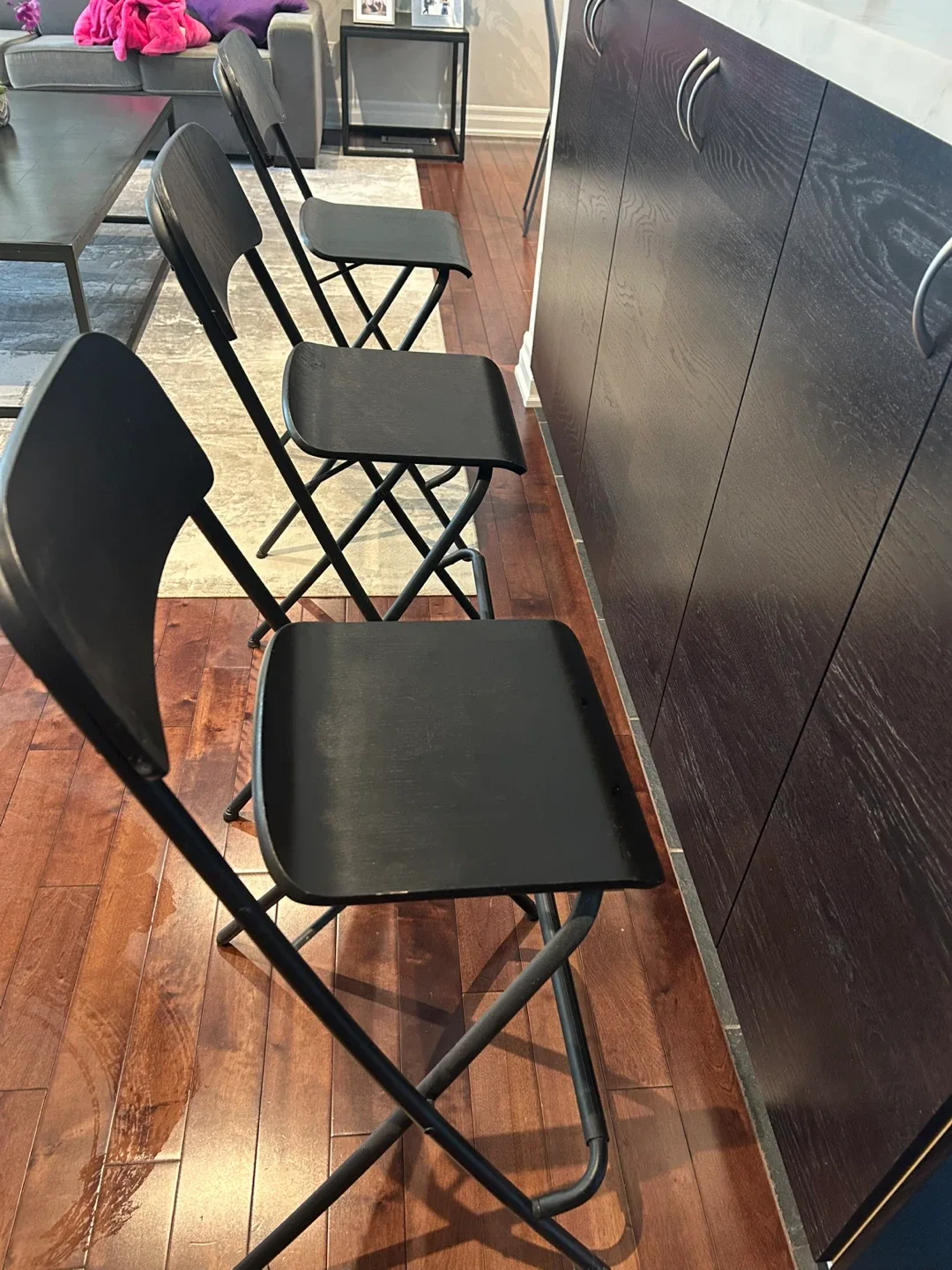 Folding Bar Stools - Set of 3