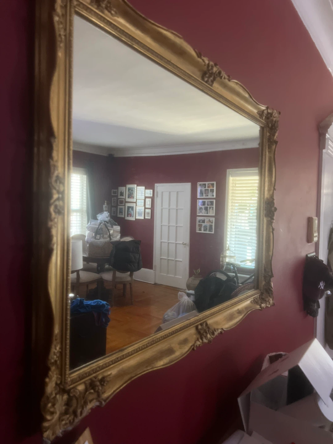 Vintage Ornate Gold Framed Wall Mirror