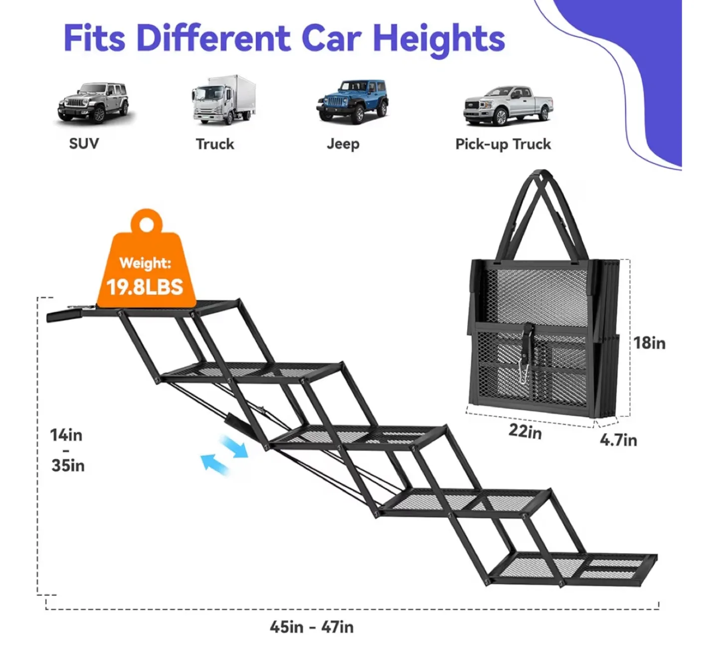 Portable Folding Dog Steps image indicator(6)
