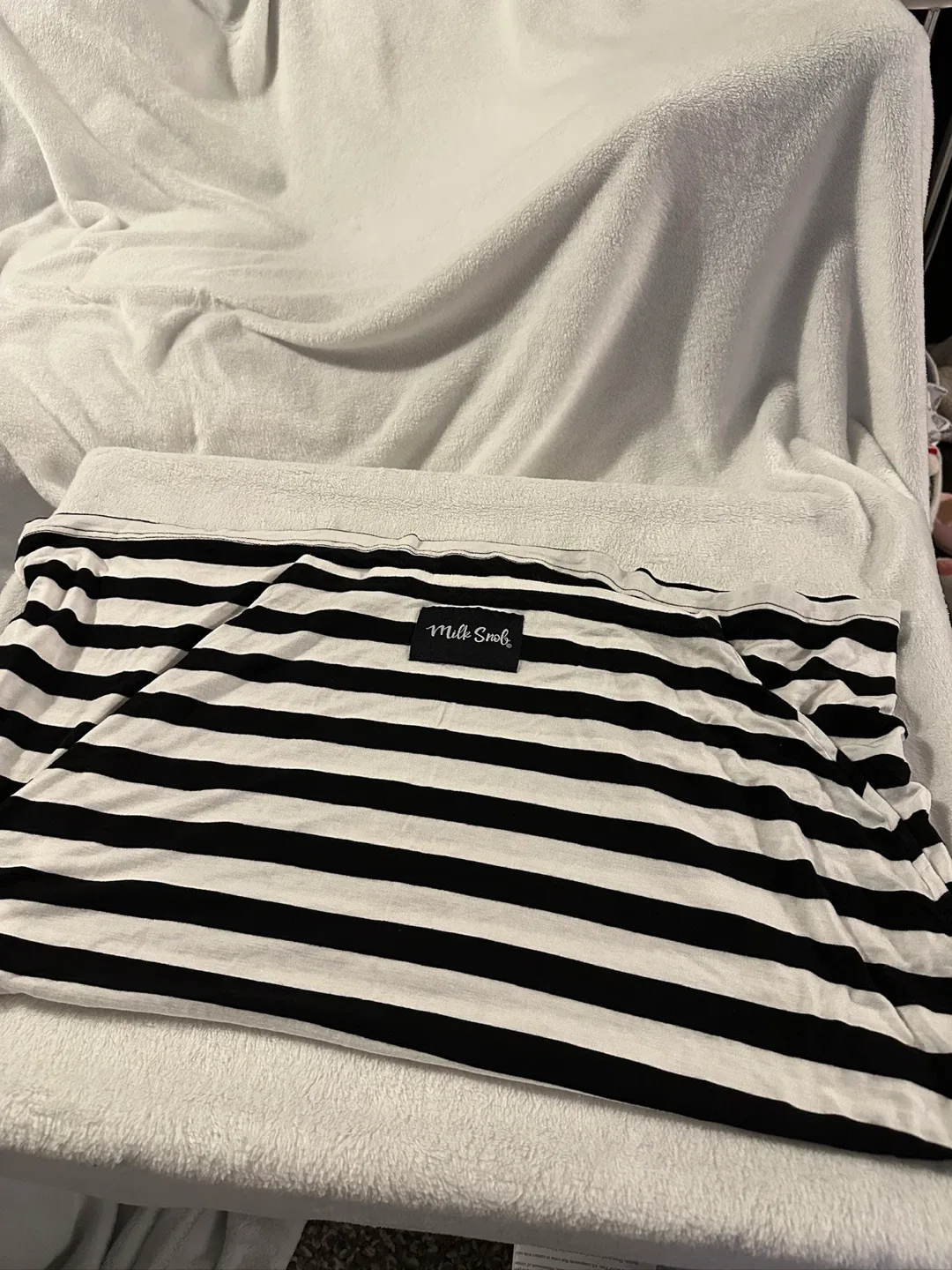 Milk Snob Black & White Striped Car Seat Cover thumbnail