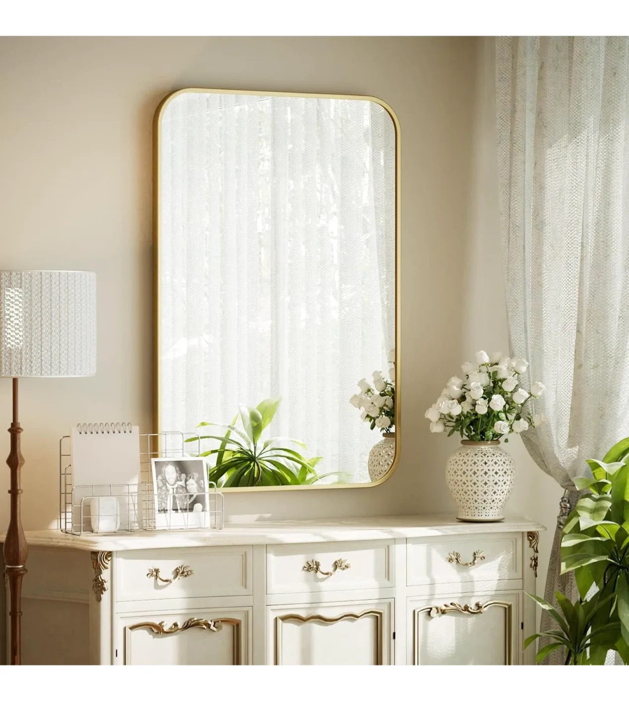 Gold Aluminum Framed Mirror 20*28 image indicator(6)